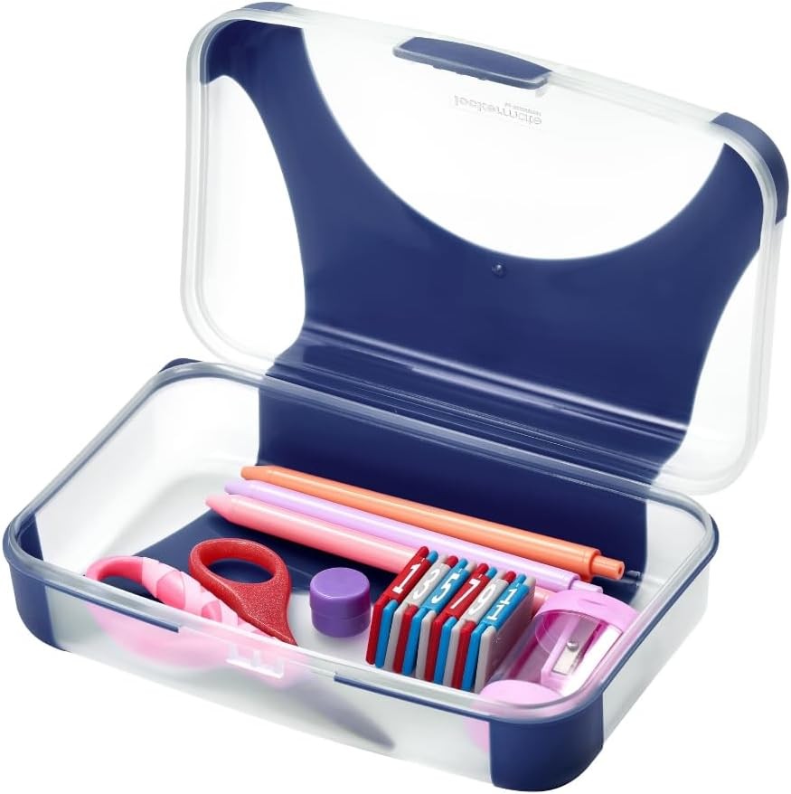 LockerMate by Bostitch Hard Pencil Case, Durable Plastic Pencil Box, Kid-Friendl