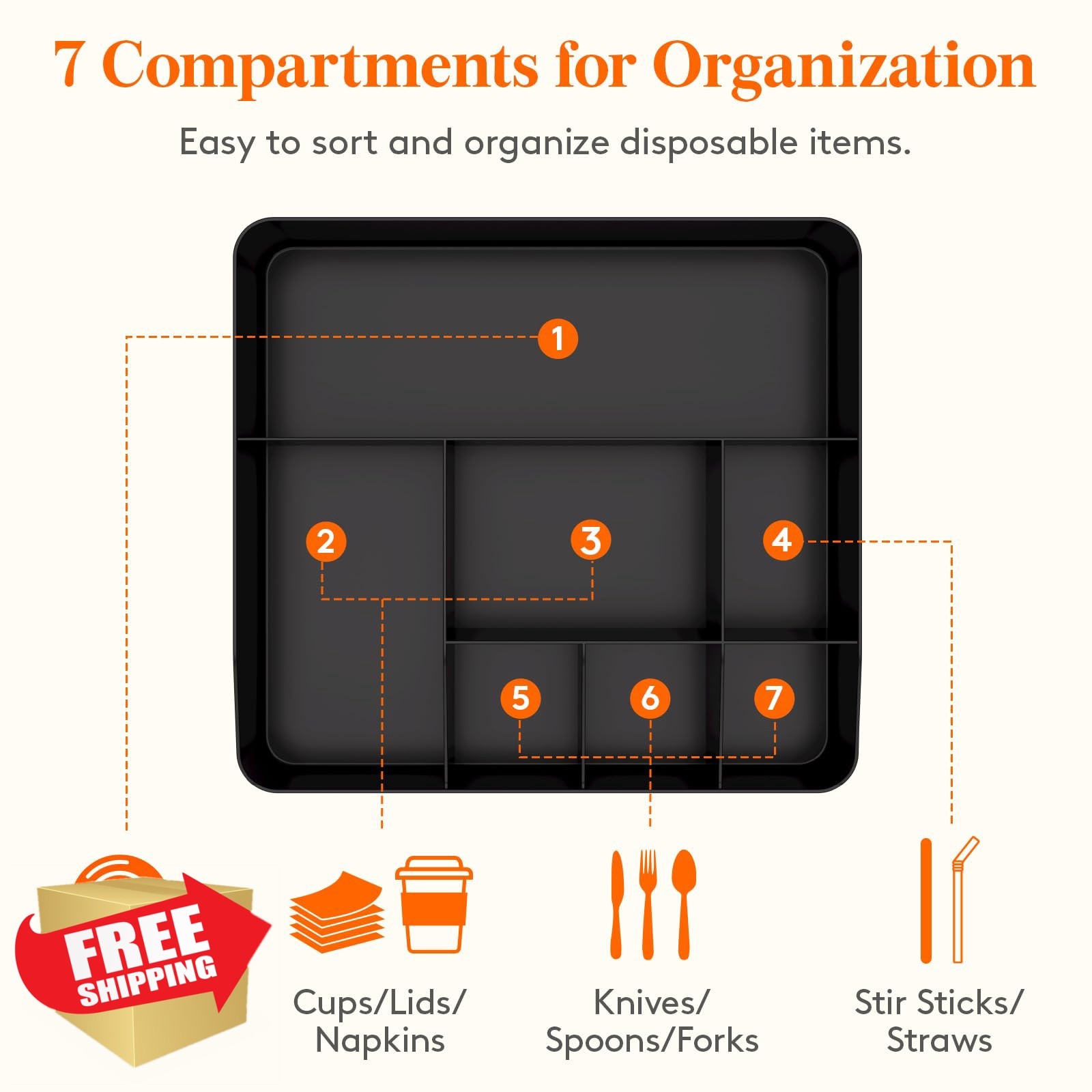 Lifewit paper plate organizer black