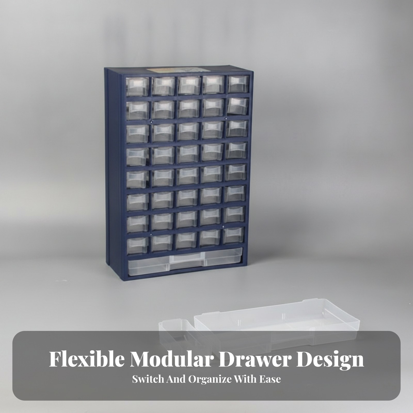 Clear Polymeric Drawer Cabinet Upright Desktop Drawer Cabinet Smooth Molded