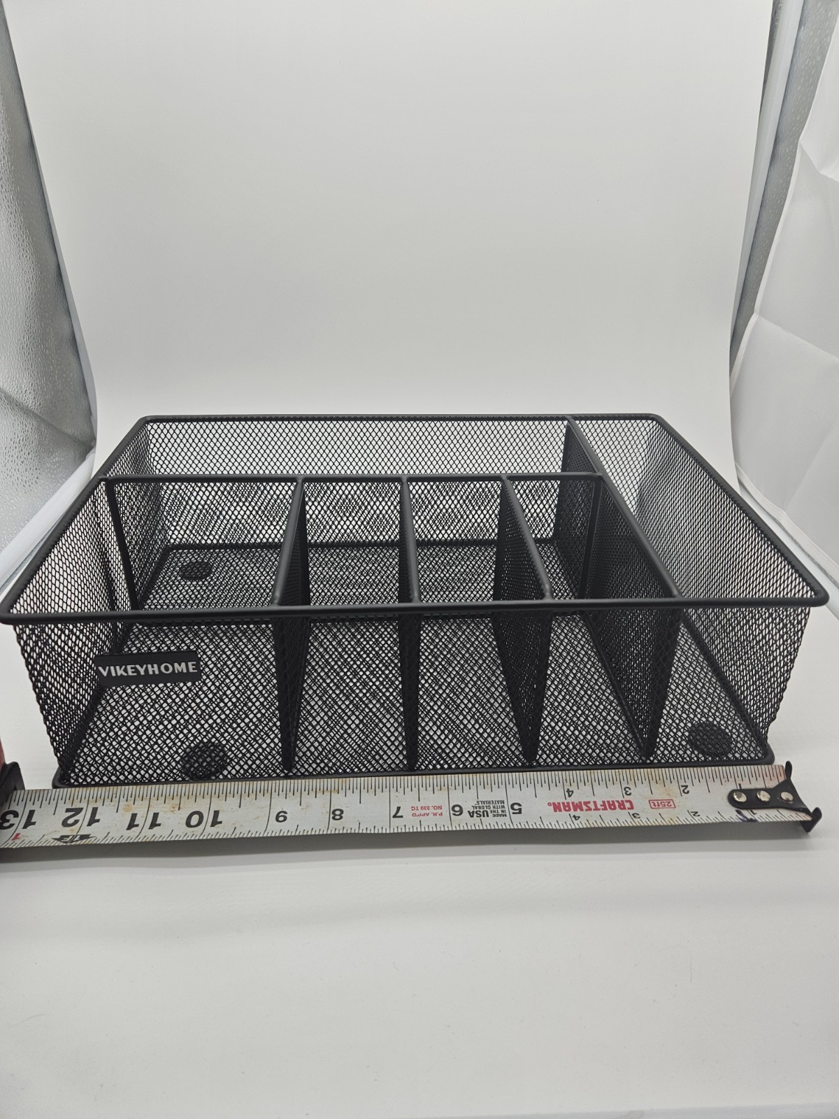 Paper Plate Organizer with Utensil Holder 6 Compartment Metal Paper Plate