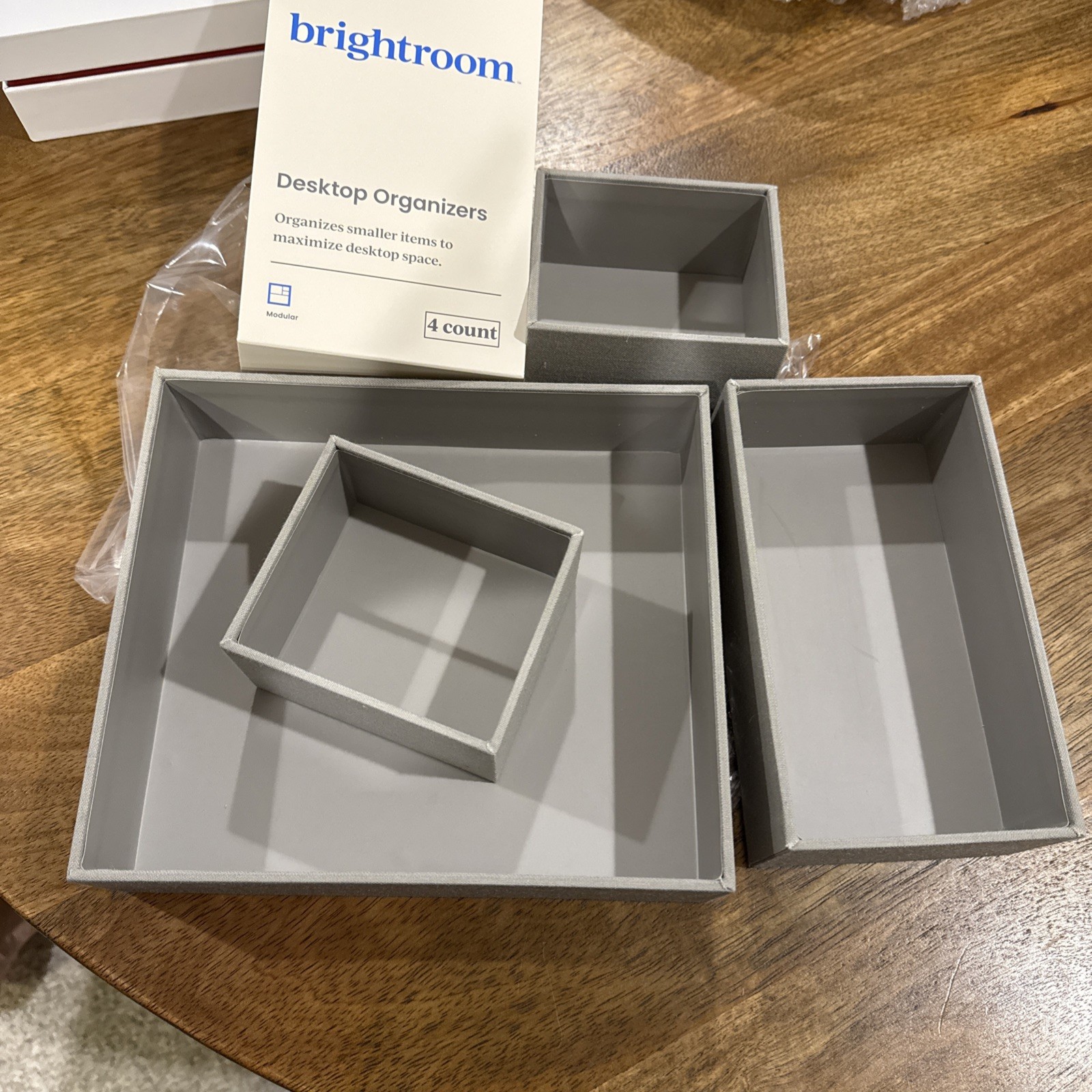 Brightroom Canvas Desktop Drawer Organizer Gray New