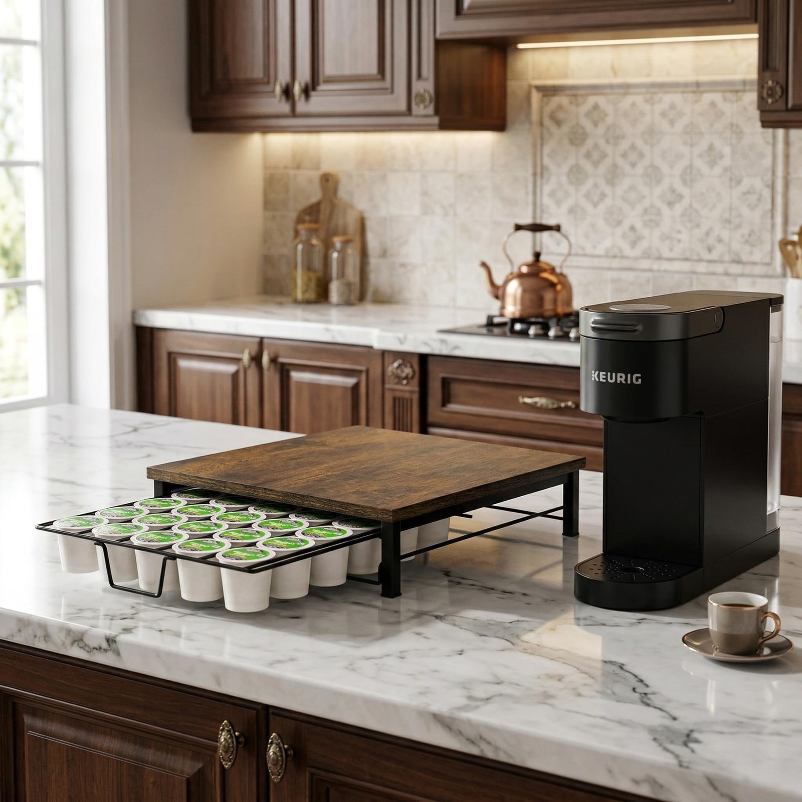 K Cup Holder Organizer, Coffee Pod Drawer Capsule Storage Black