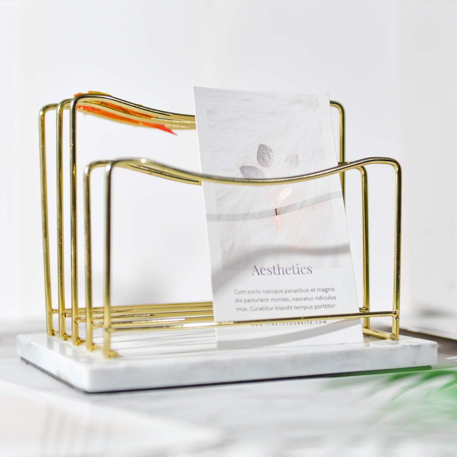 Real Marble File Holder – 7.9″ x 6.1″ x 6.3″ – Modern Mail Organizer – Elegant