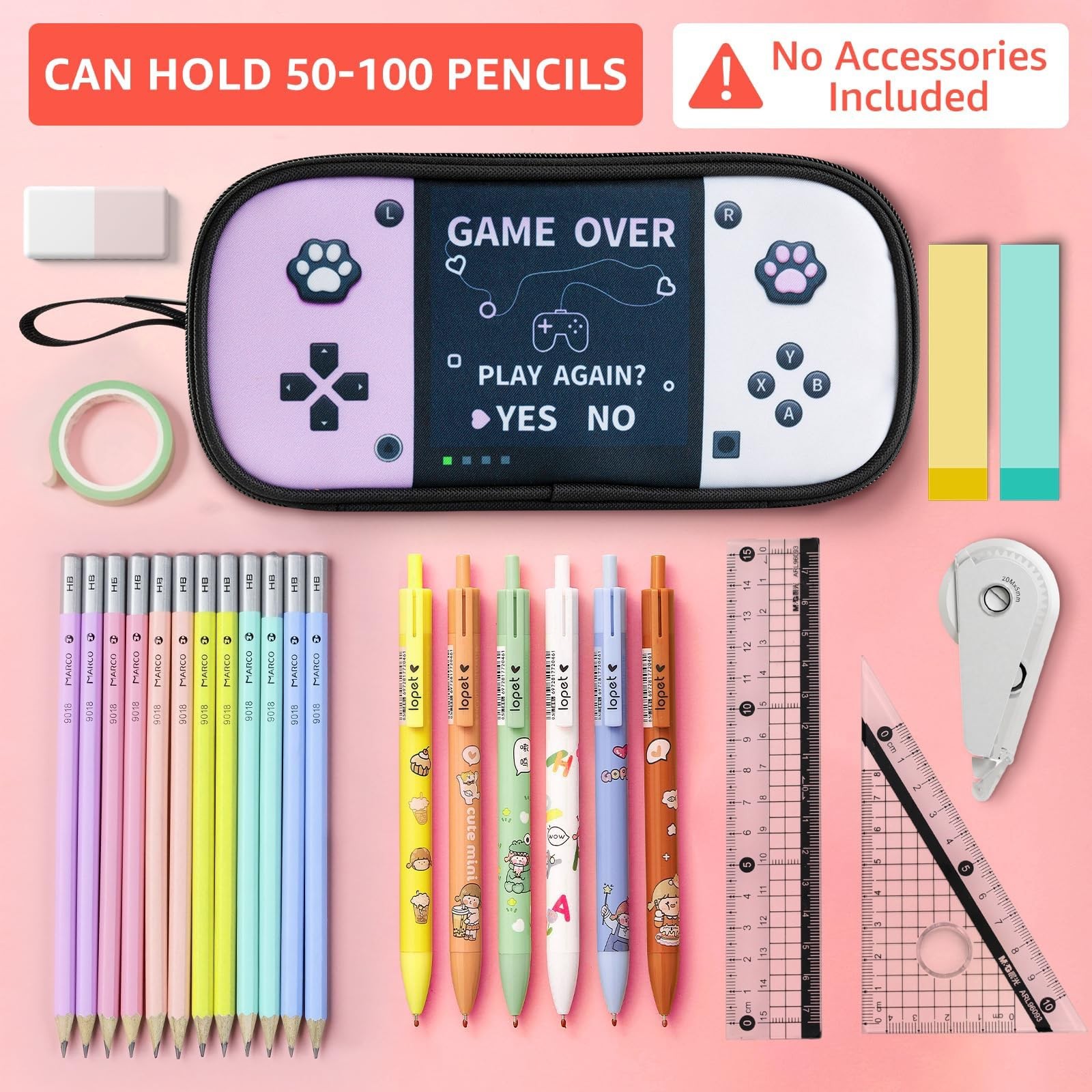Large Game Controller Pencil Case for Teen girl Kid Capacity Pen Box Pouch Or…