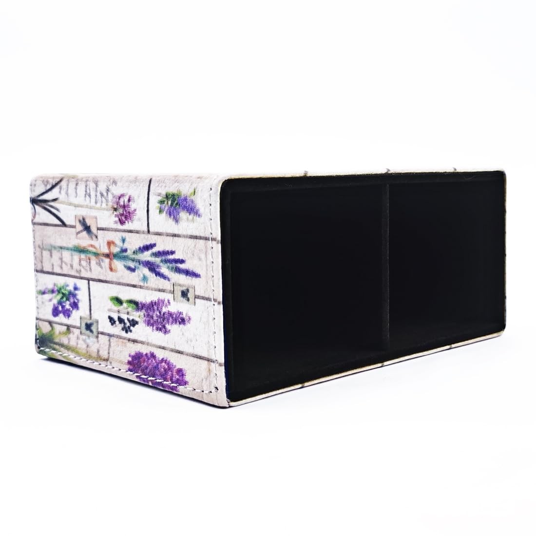 Pen Holder, Rectangle Vintage Pencil Holder with 2 Compartments, PU Leather A…