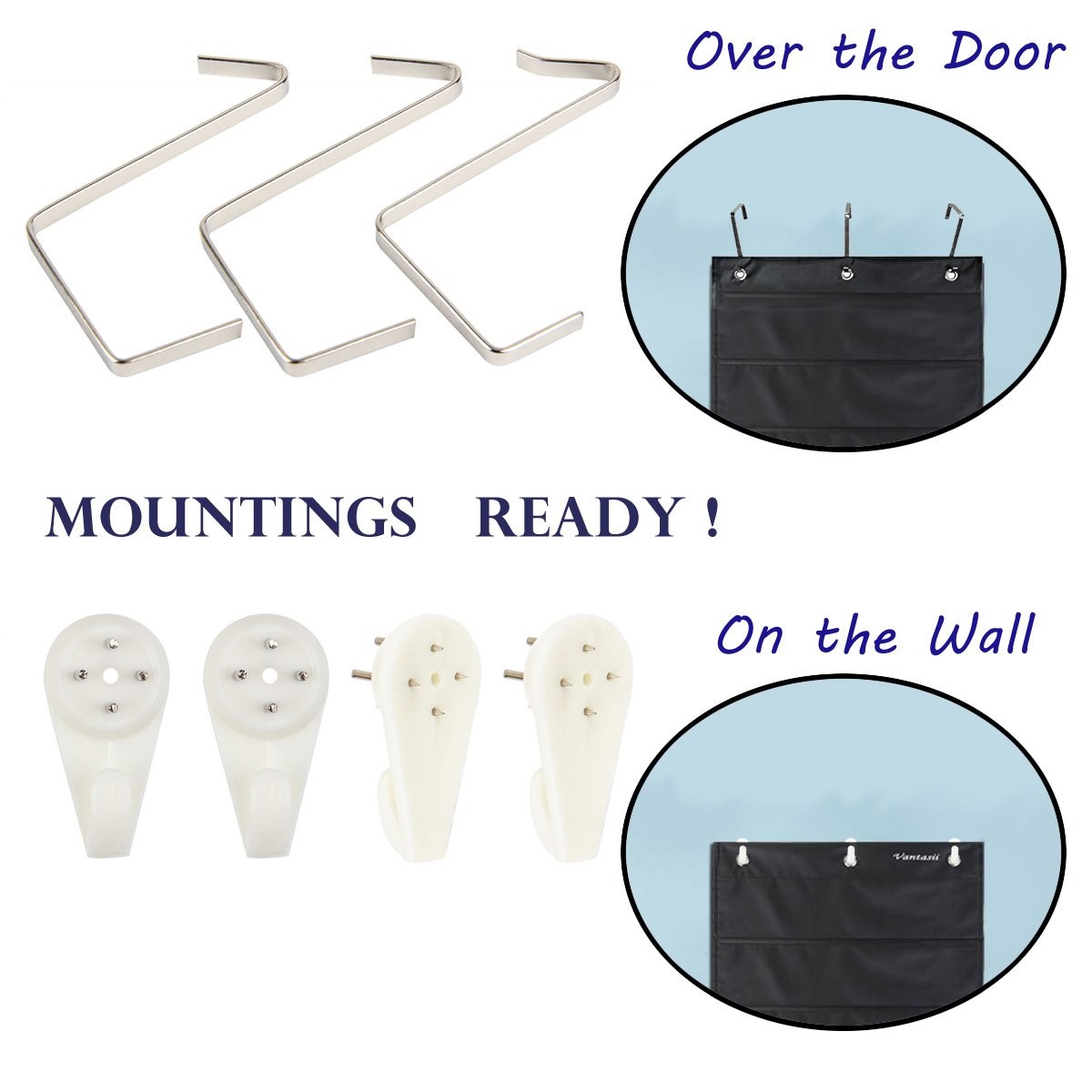 Vantasii Organization 10 Pockets(14” x 47”) without name tags, Nylon Pockets