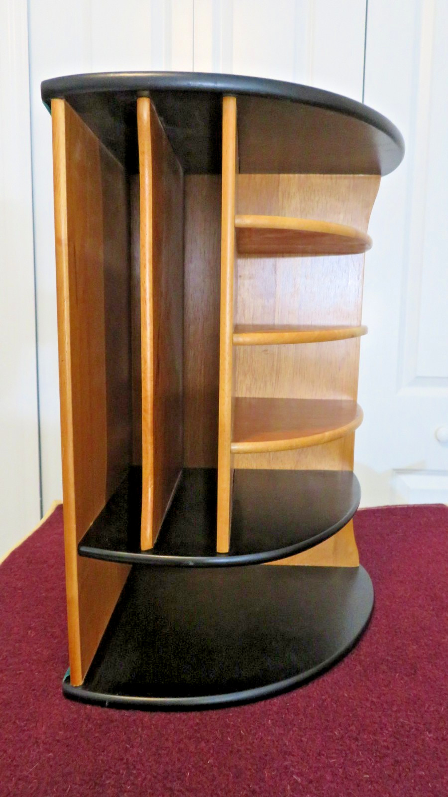 Vintage Two Tone Solid Wood Desk Top Organizer File Rack 7 Slot 17 x 11 Inch