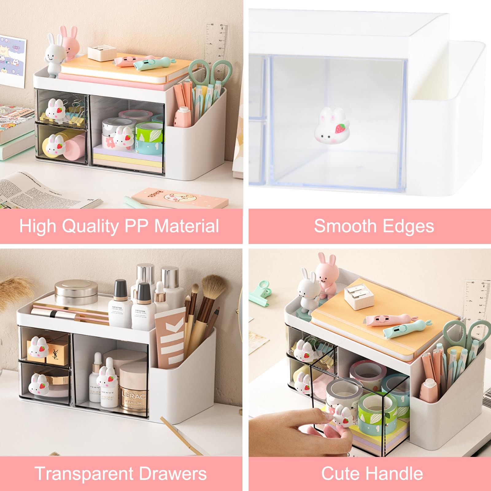 Desk Organizer with 3 Drawers and Pencil Pen holder, Multi-Functional Desktop…