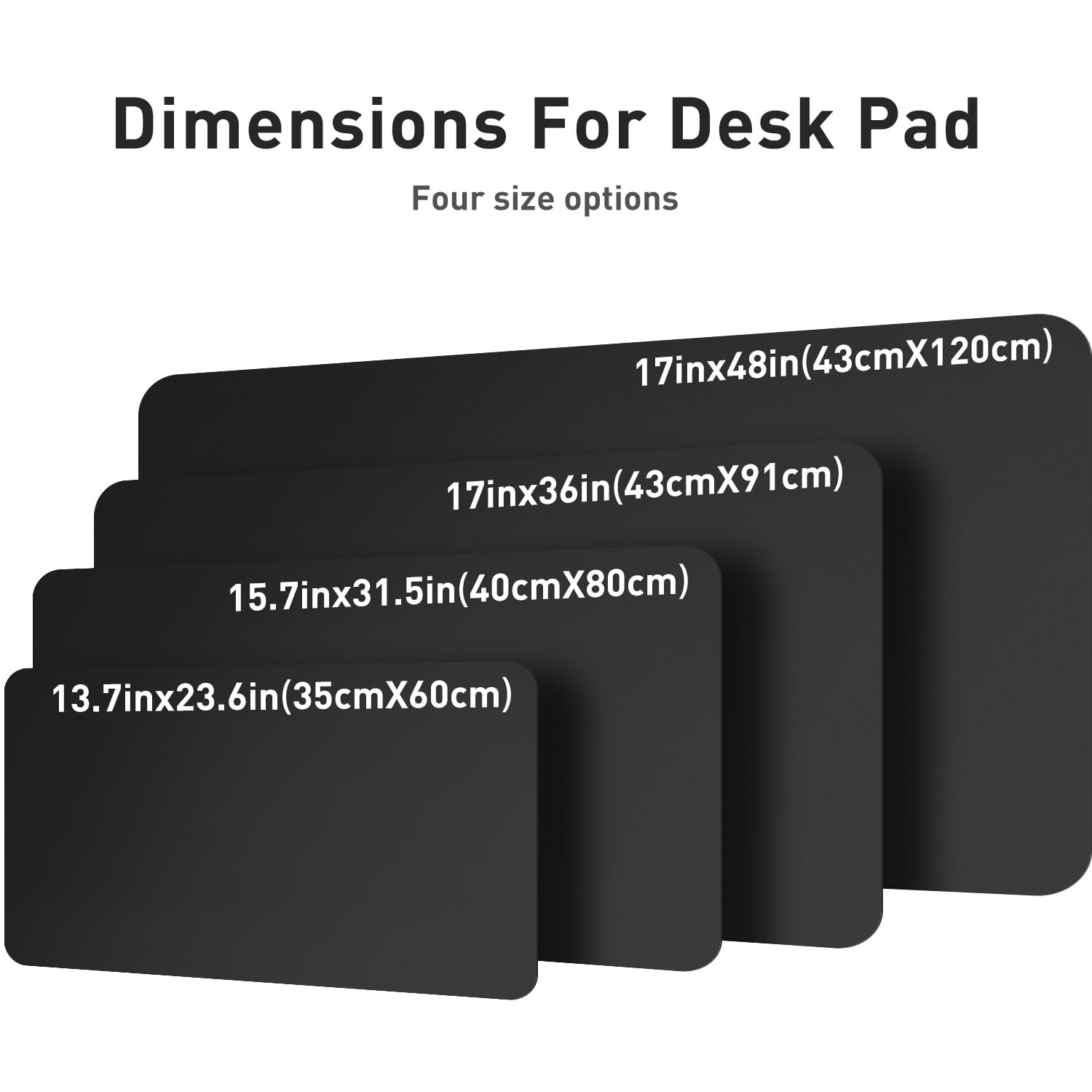 Aothia Non-Slip Waterproof PU Leather Desk Pad Protector 23.6″ x 13.7″, Black