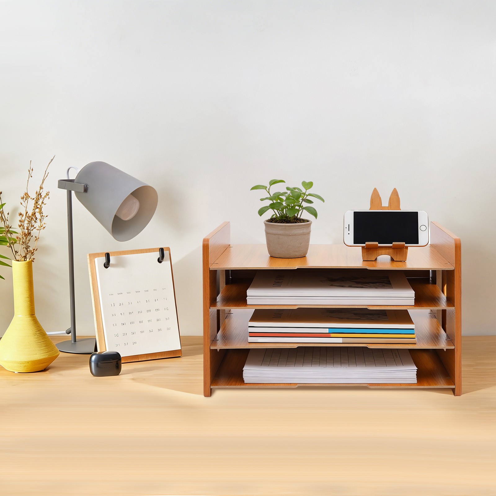 4-Tier Office Desk Organzier, Paper Organizer Mail Sorter, Desktop File Organize