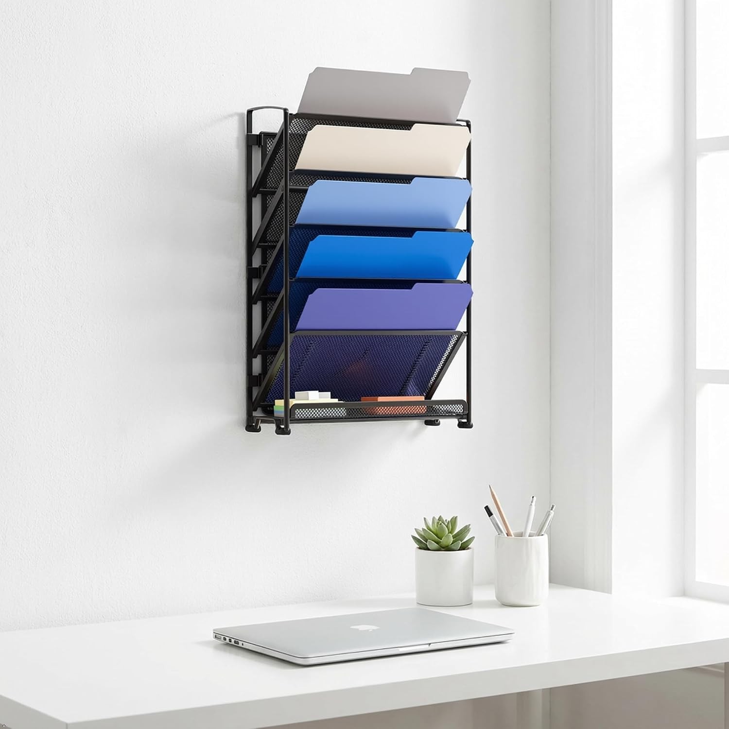 Durable Alloy Steel 6-Tier Wall Mount Letter Tray – Home Office Must-Have