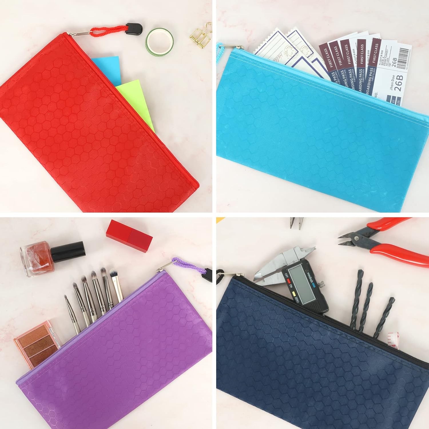 EOOUT 35pcs Zipper Pouches, Small Pencil Pouch Black,Blue,Gray,Green,Orange