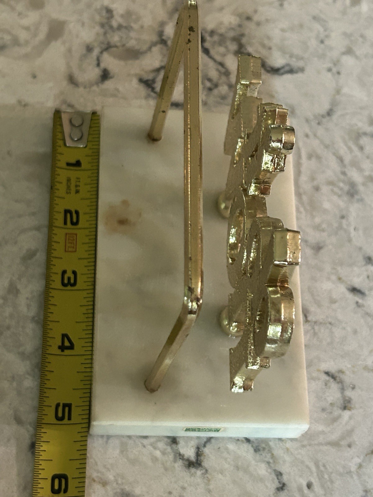 Vintage Letter Holder DO IT NOW Marble Base Italy MCM Office Desk Organizer