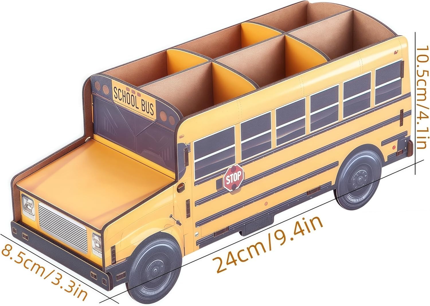 Cute Wooden School Bus Desk Decor & Pencil Holder – Retro Yellow Vehicle ….