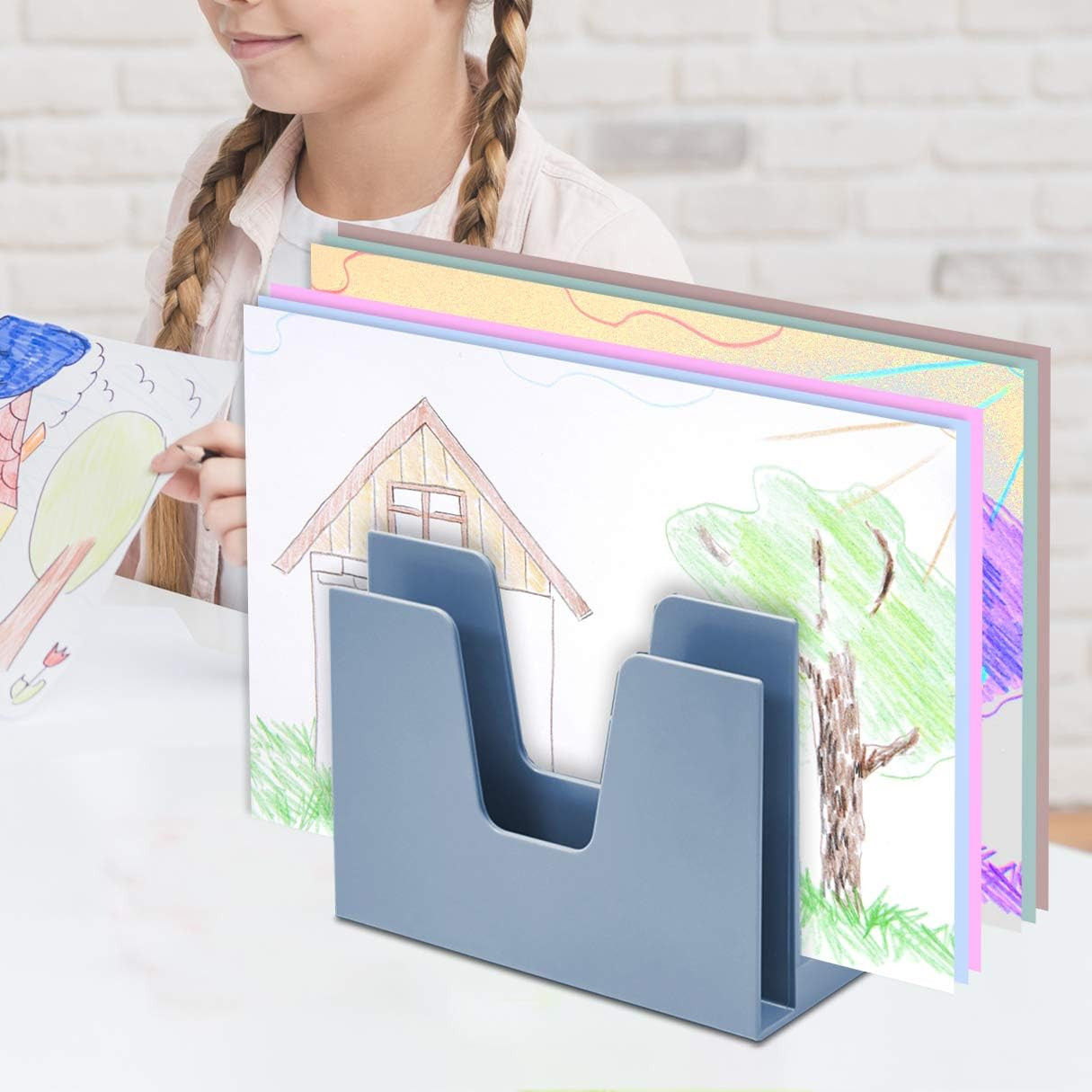 5 Section Incline File Sorter Organizer, Mail, Folder, Letter Desk Organizer, Ra