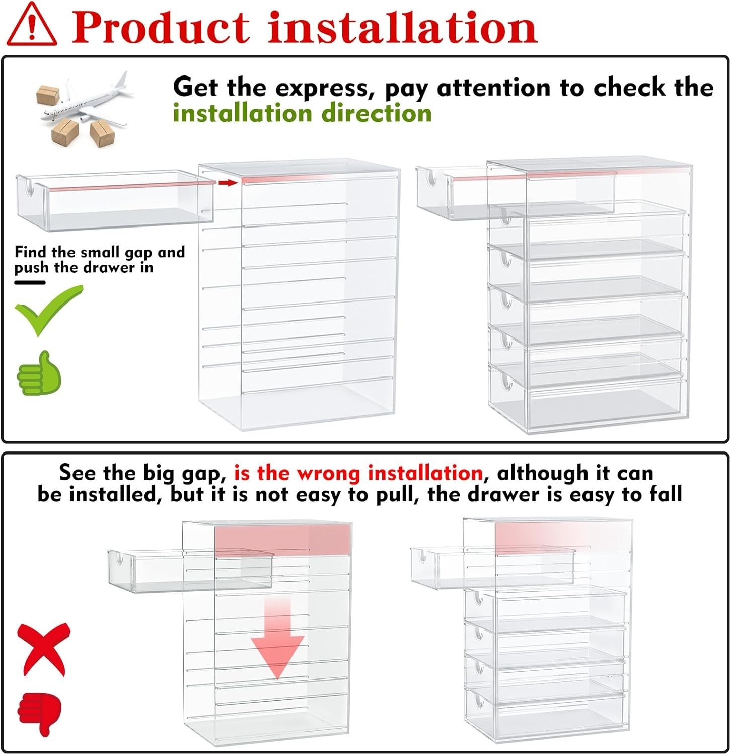 Makeup Organizer Storage With 16 Drawers, 4 Pcs Desktop Office Supplies, Desk