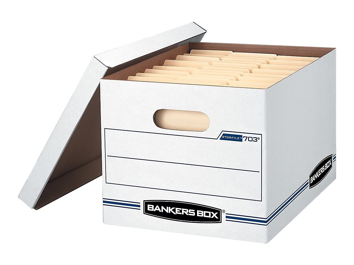 Bankers Box 00703 Stor/File 15 inches x 12 x 10 inches, White/Blue