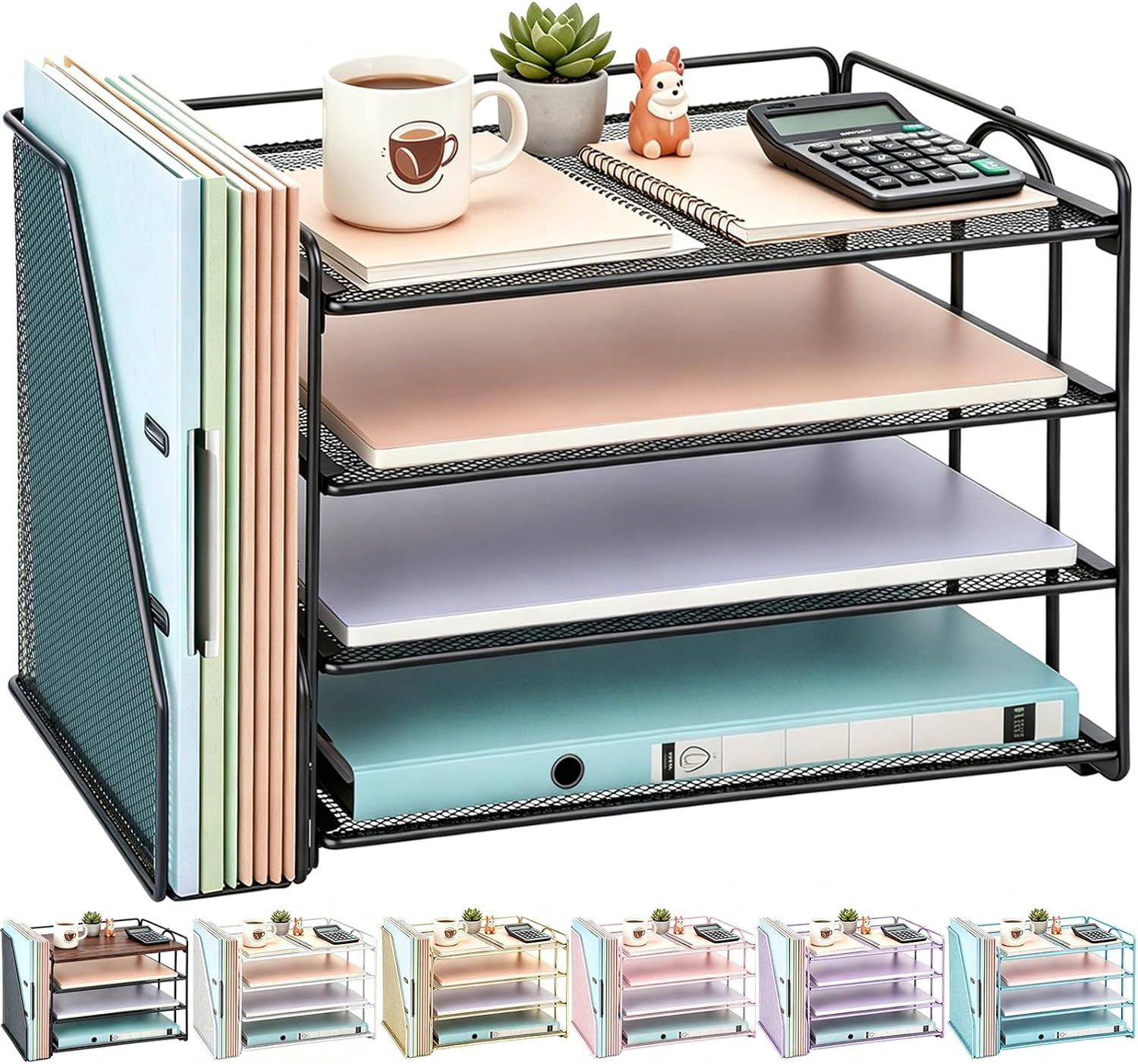Gianotter 4-Tier Paper Organizer with Magazine Holder, Desk Organizers and Acces