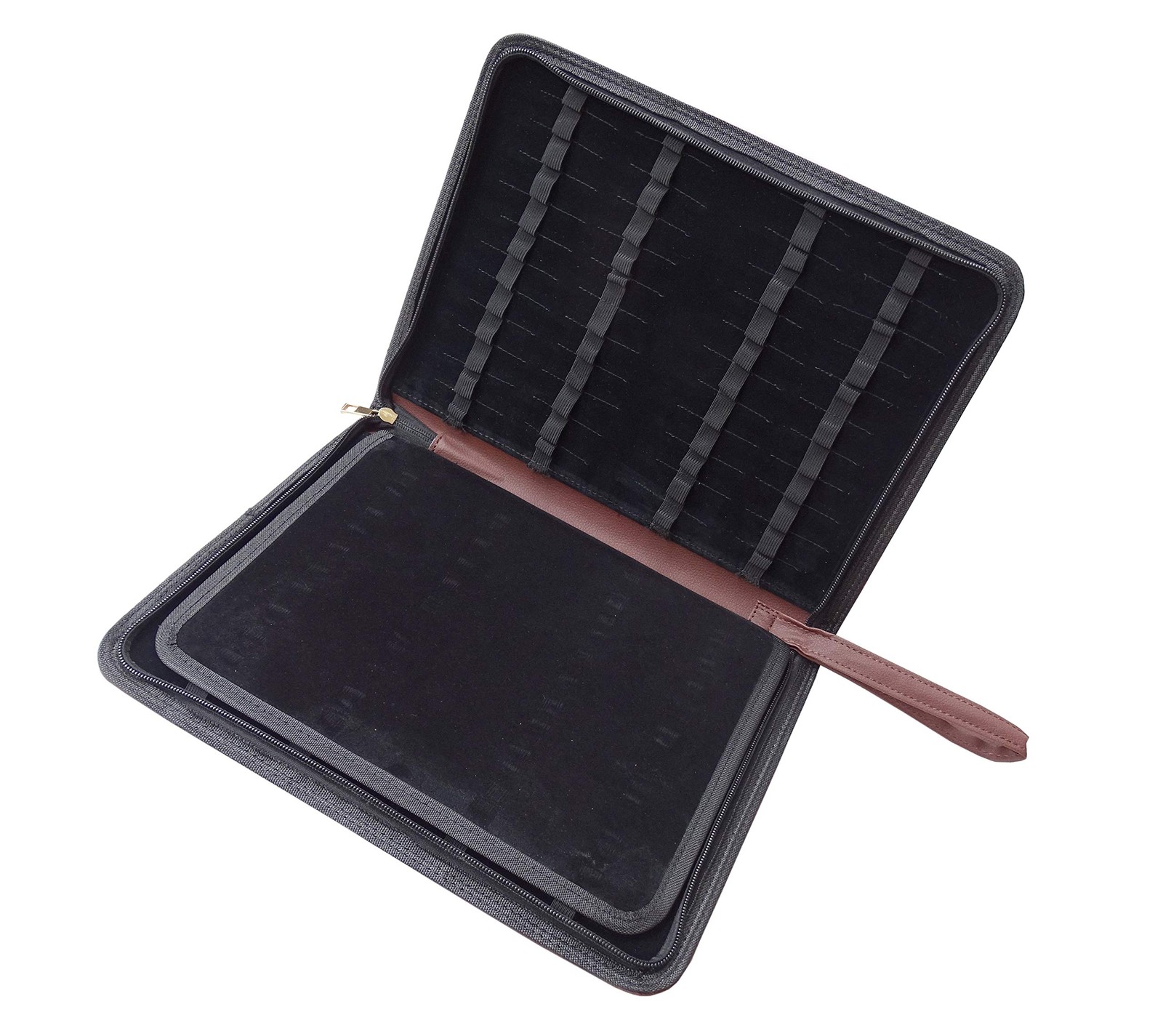 48 Fountain Pen Case, Rollerball Pen Holder PU Leather Bag Pouch Large Capaci…