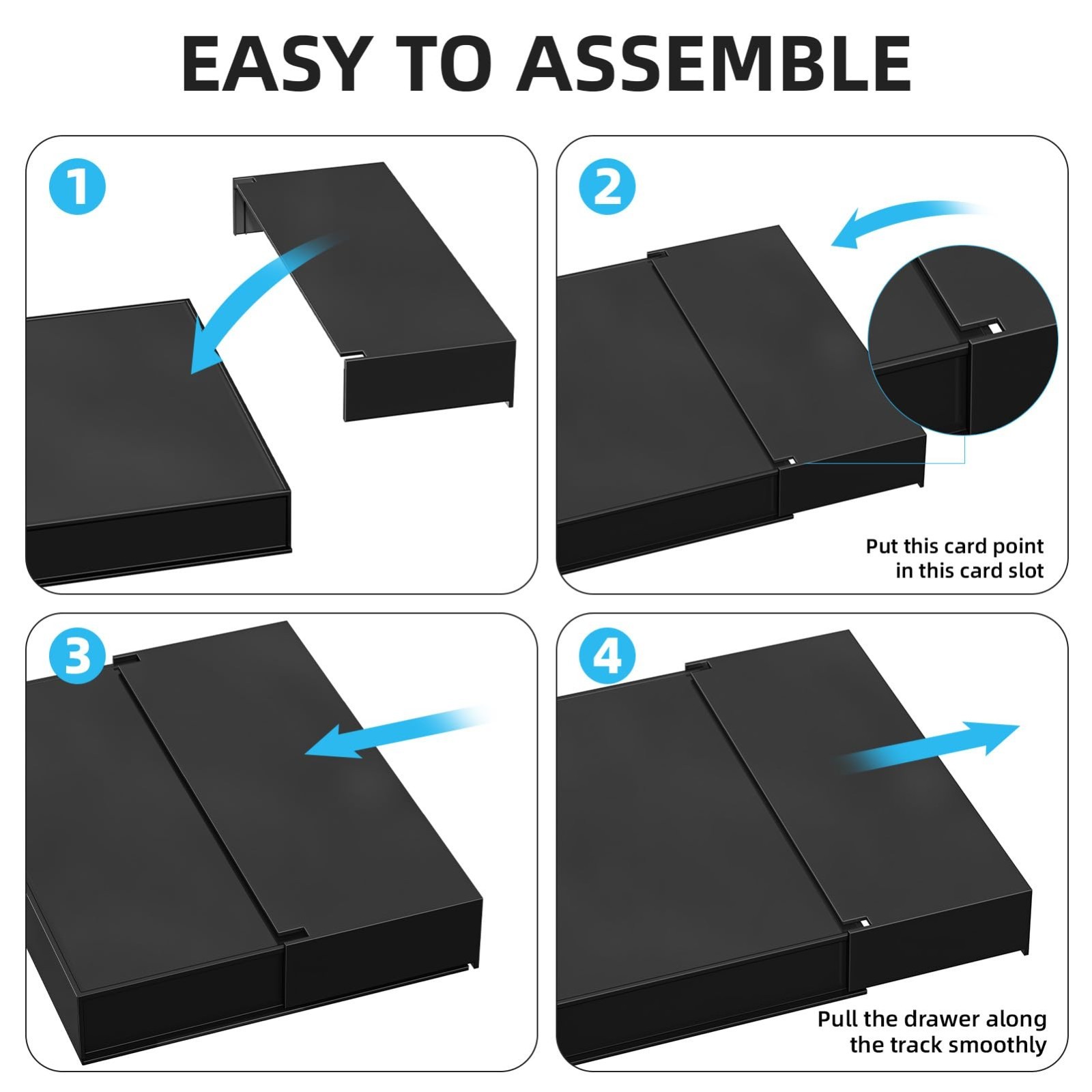 Expandable Desk Drawer Organizer – Clear Plastic Tray with 10 Adjustable Compart