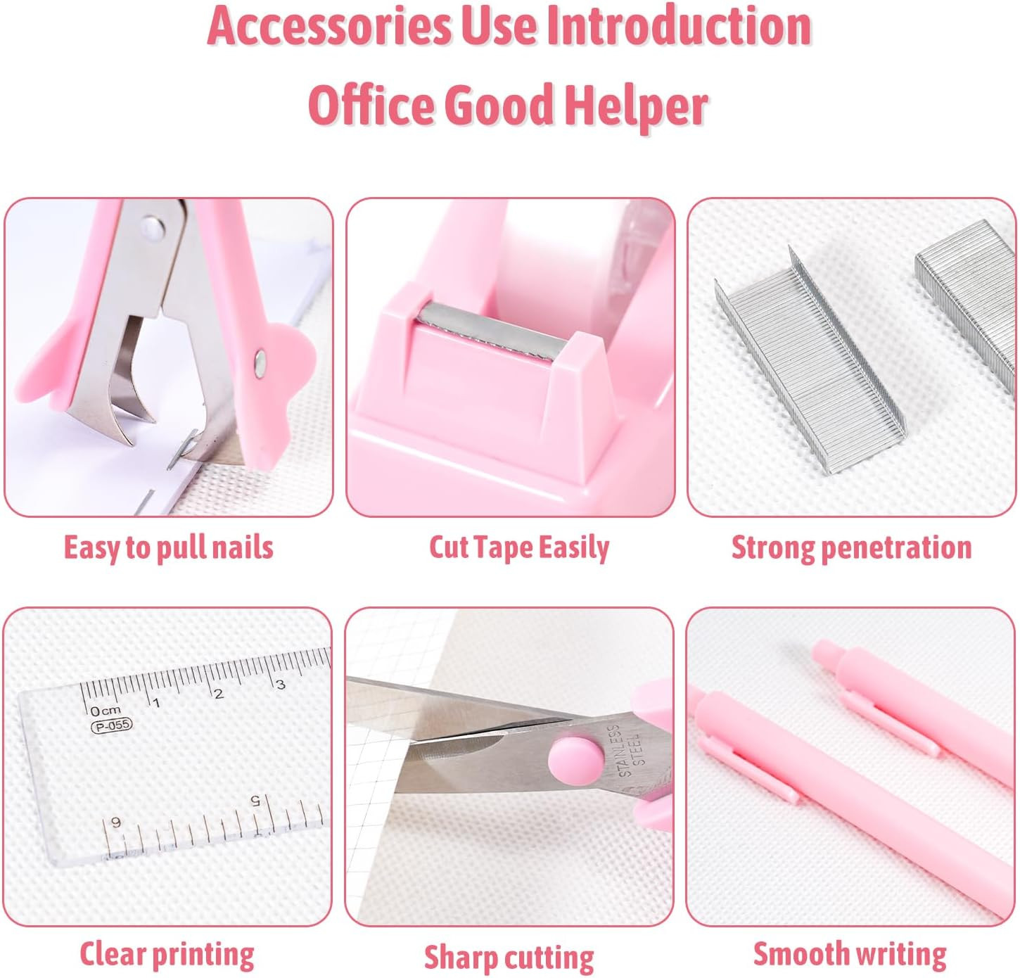 Pink Desk Organizers and Accessories with Desk Organizer 360° Rotating Pen Holde