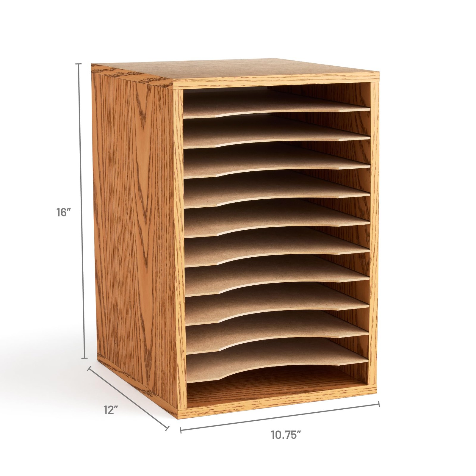 Vertical Desktop Sorter, Wooden Paper Organizer for Home Office and Classroom…
