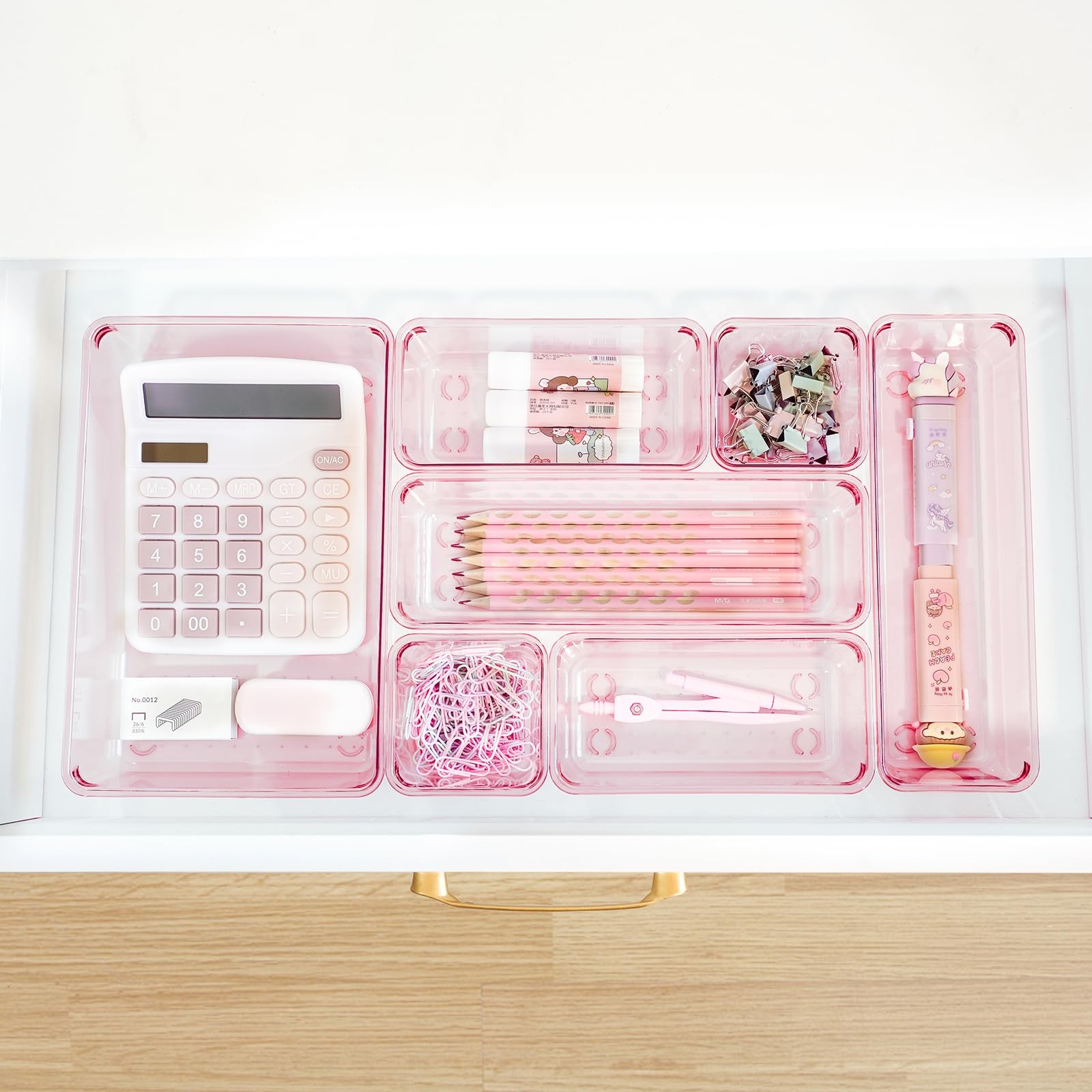 Kitchen Desk Drawer Organizers Storage for Office, Small Acrylic Vanity Trays…