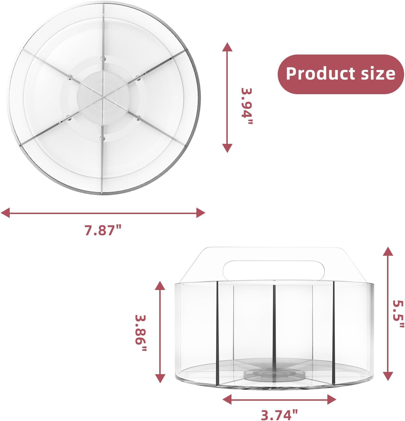 250Pcs Acrylic Pencil Holder Marker Organizer, 360-Degree Rotating Pen Holder, C