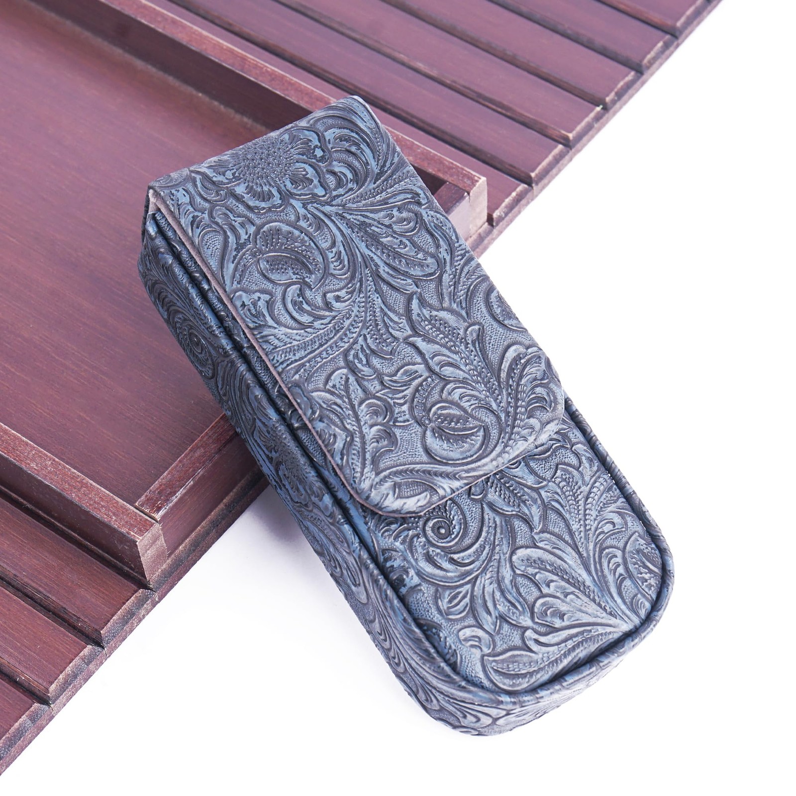Leather Triple Pen Case Pencil Pouch Holder for Three Fountain Ballpoint Roll…
