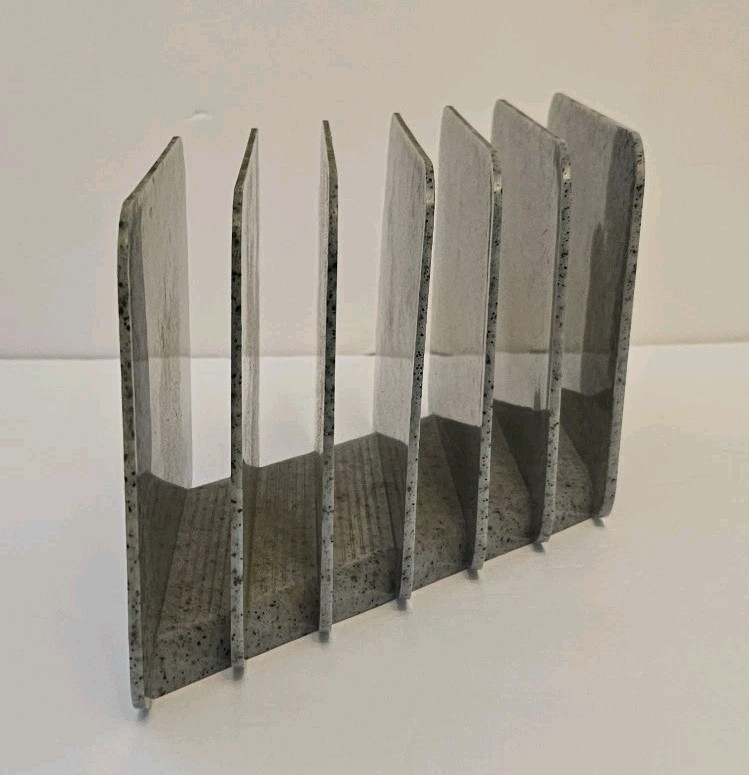 VTG Eldon Acrylic 1980 Office Desk Organizer Letter Holder Gray Black Speckled