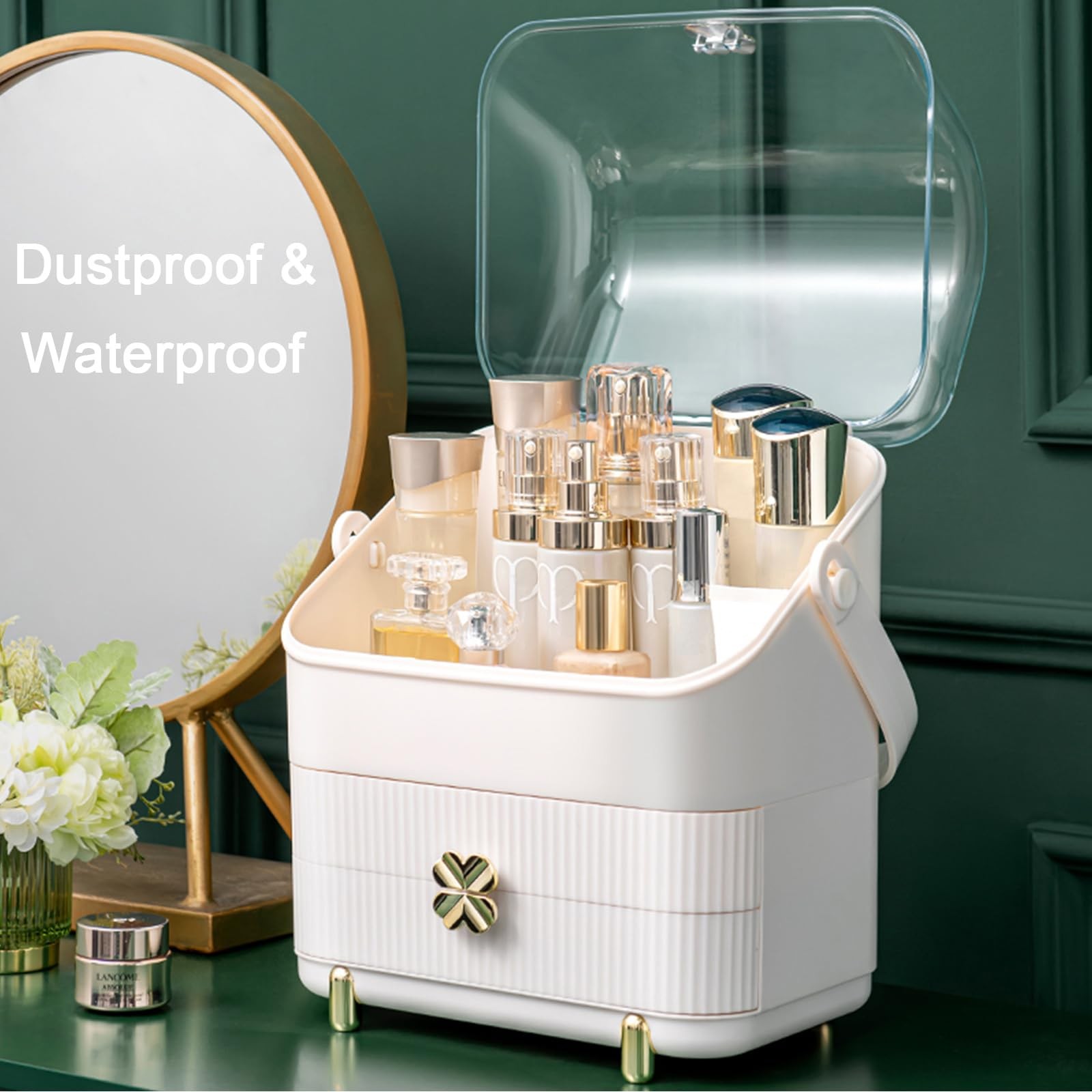 Preppy Skincare Organizers Makeup Organizer Holder Cosmetic Ivory White