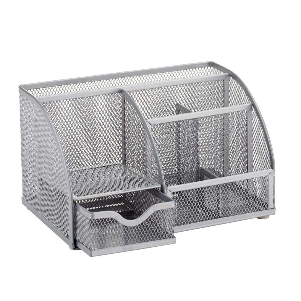 Mesh Desk Organizer Office with 7 Compartments + Drawer/Desk Tidy Candy/Pen H…
