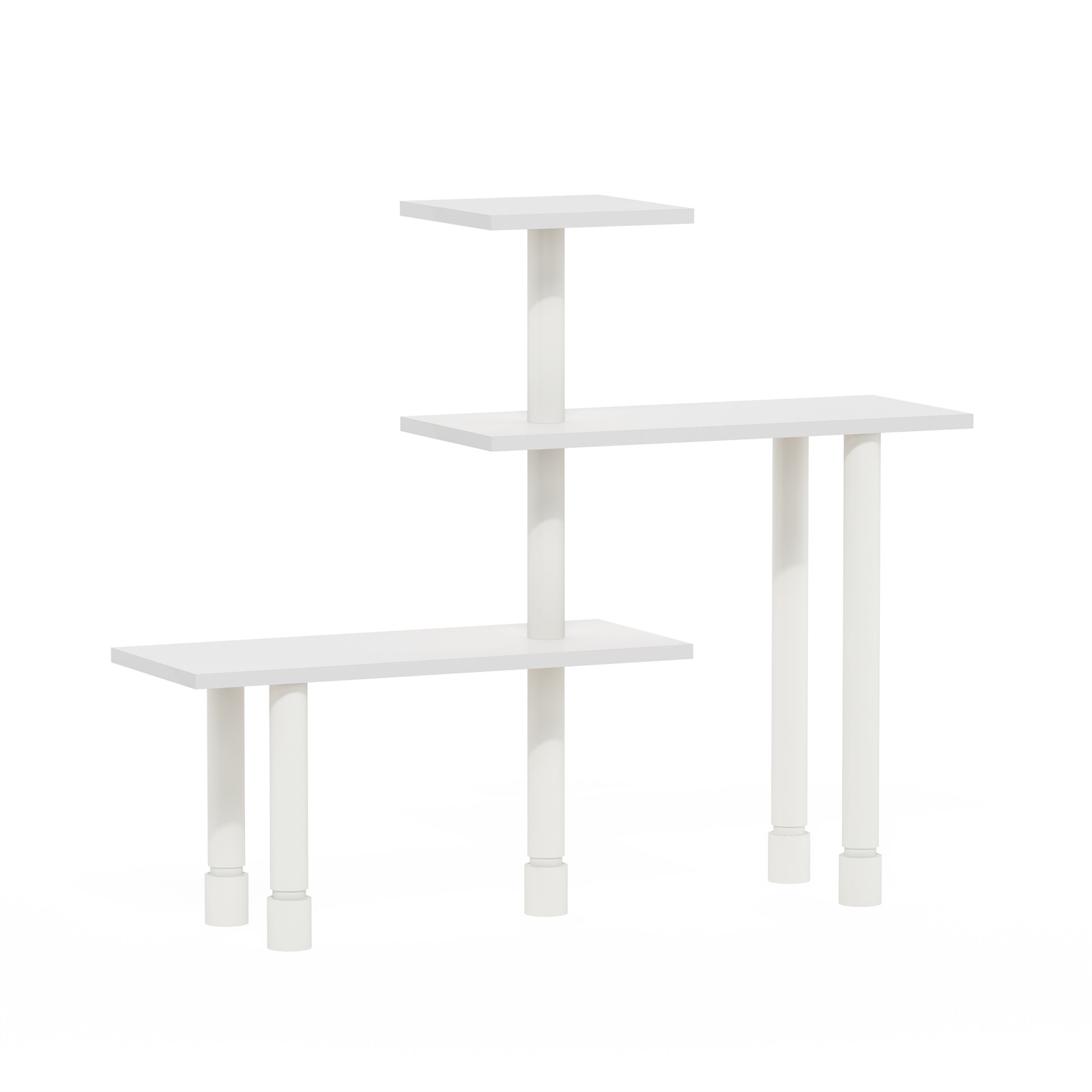 Furinno TURN-N-TUBE 3-Tier Multipurpose Corner Countertop Organizer White/White