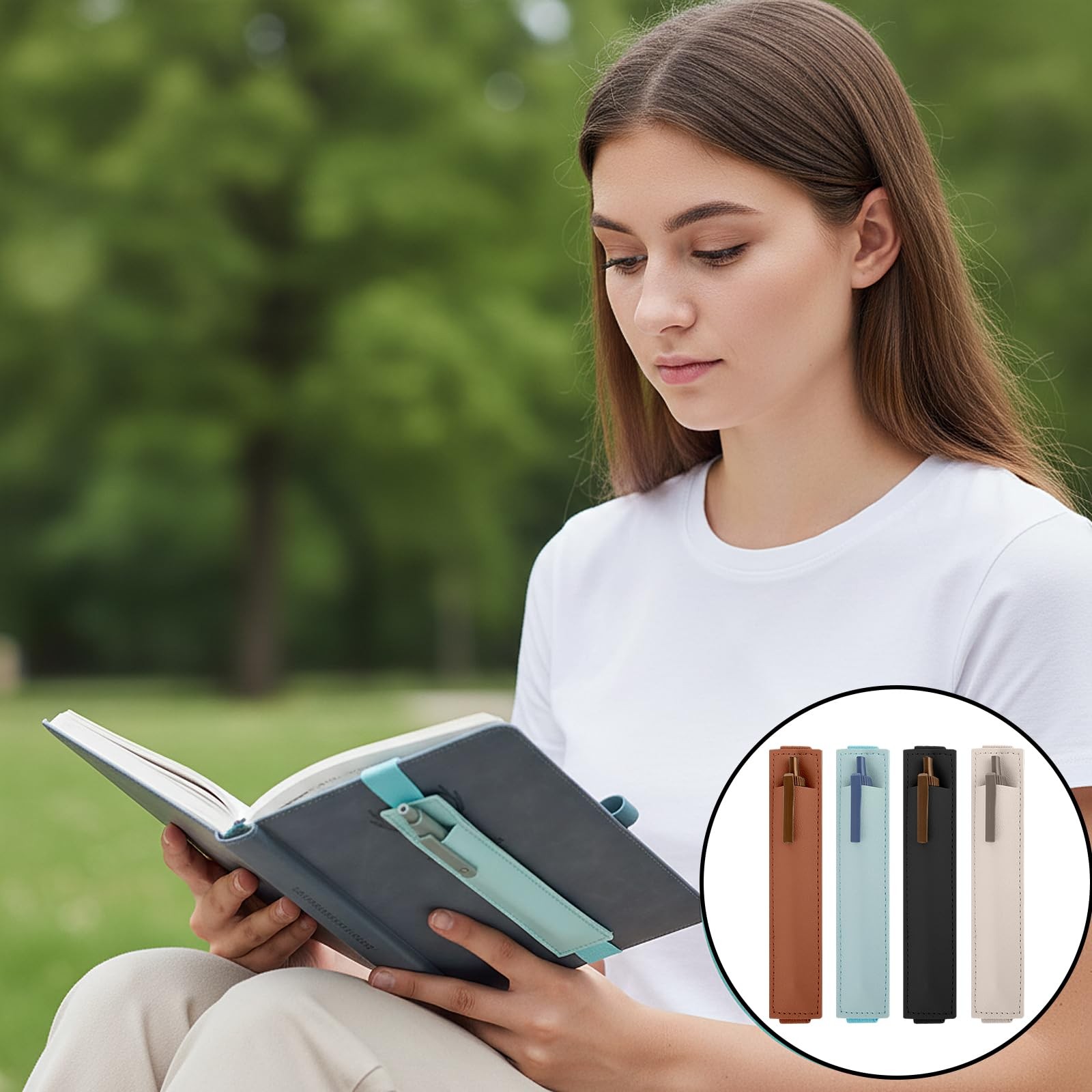12 PCS Elastic Pen Holder for Notebook, Adjustable Band Pen Holder PU Leather…