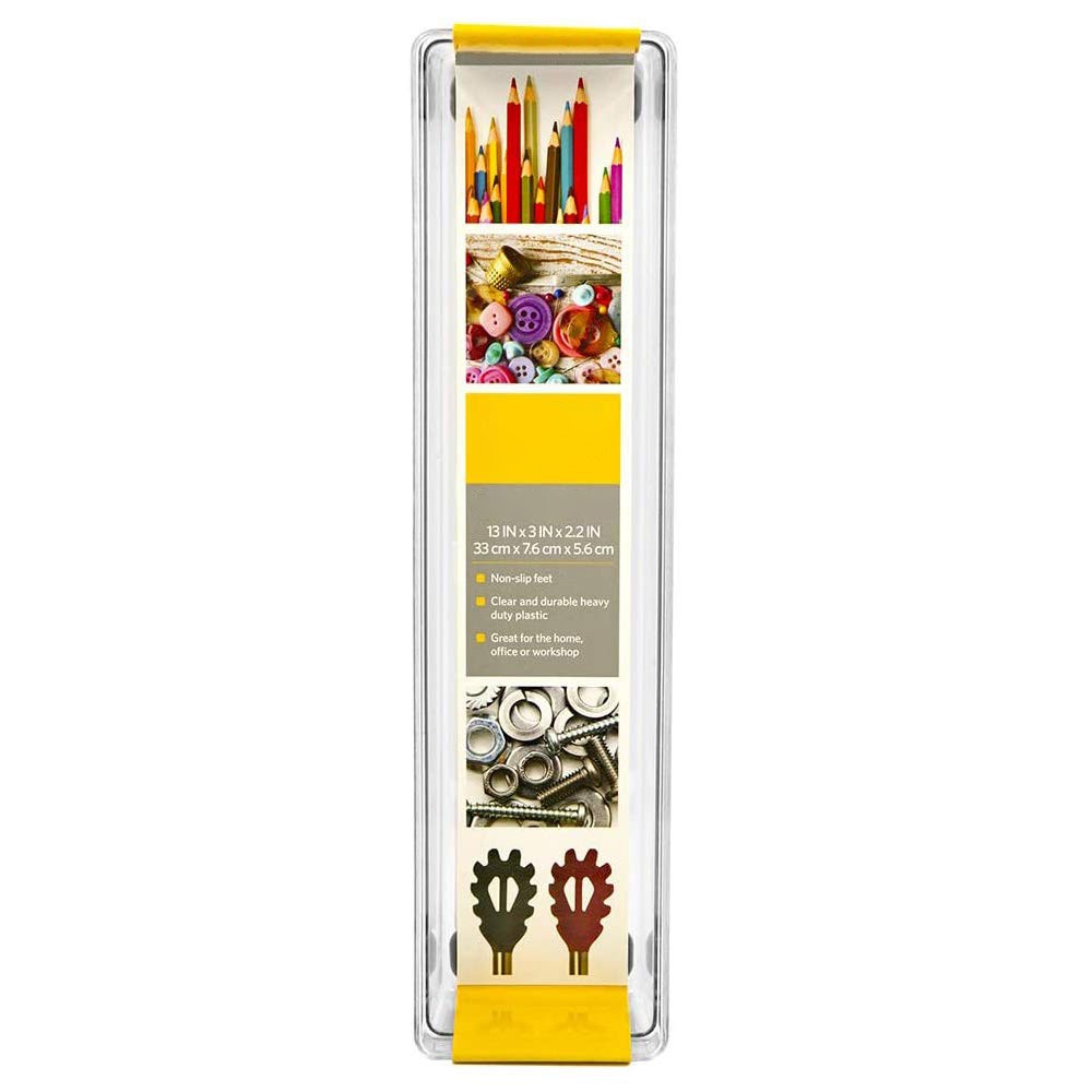 Heavy Duty Storage Tray, 13×3 Plastic Drawer Organizer, Clear