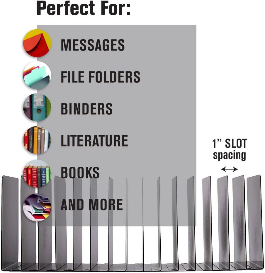 STEELMASTER Desk File Organizer | 15 Compartments | Scratch & Chip-Resistant Fin