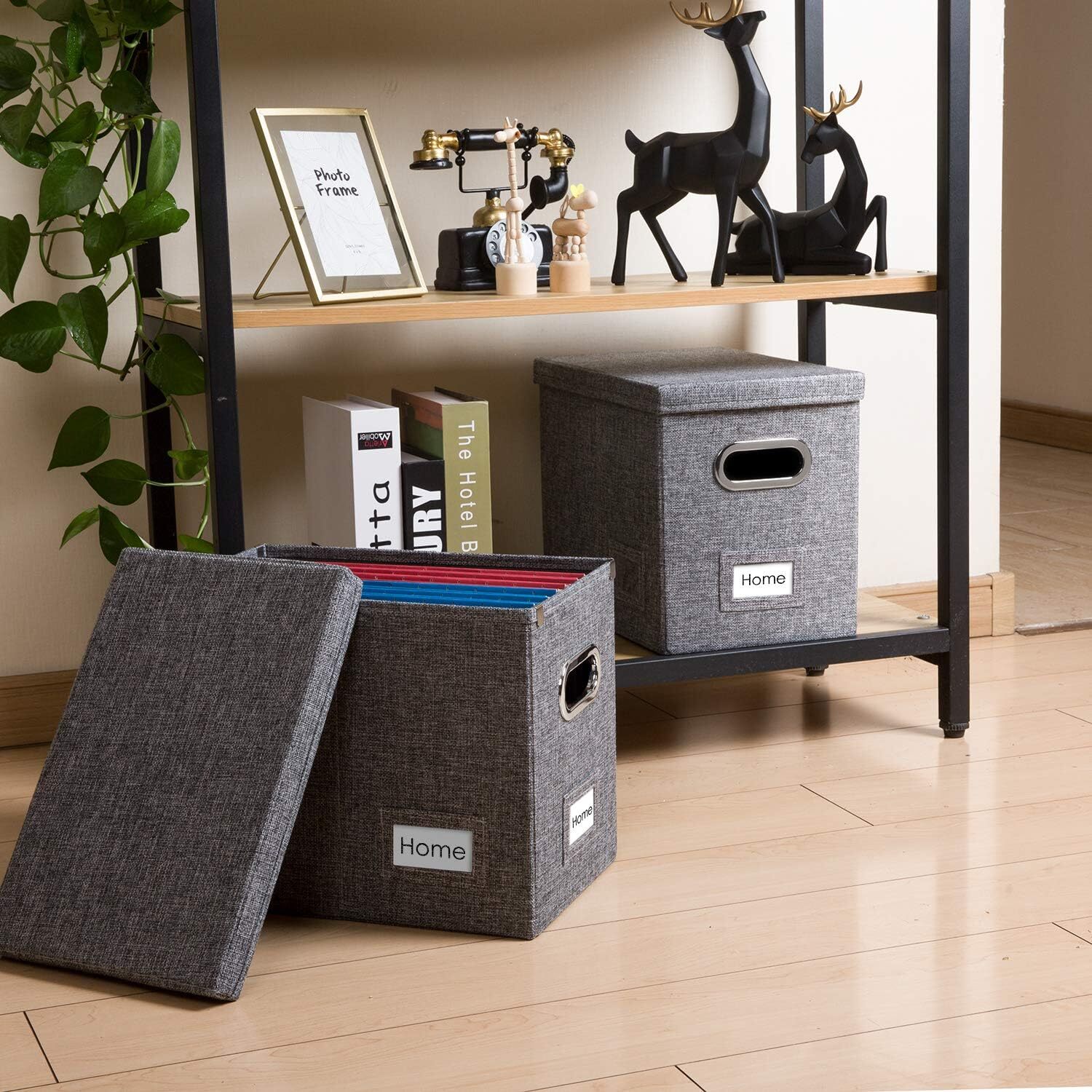 PRANDOM File Organizer Box – Set of 1 (1-pack) without folders, Grey