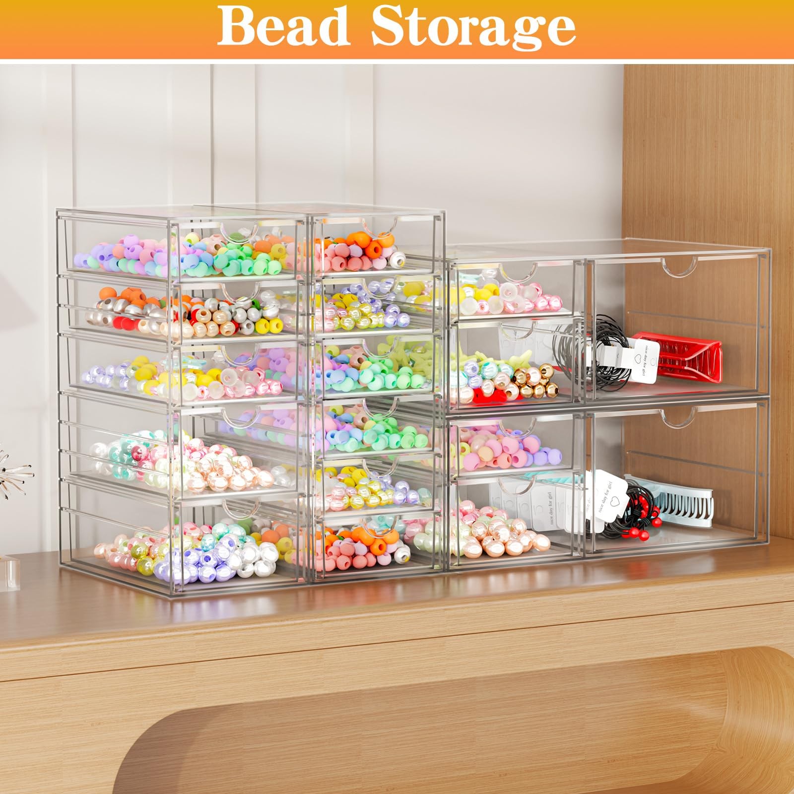 ARSTPEOE Acrylic Organizer with 6 Drawers, Bathroom 6 Transparent
