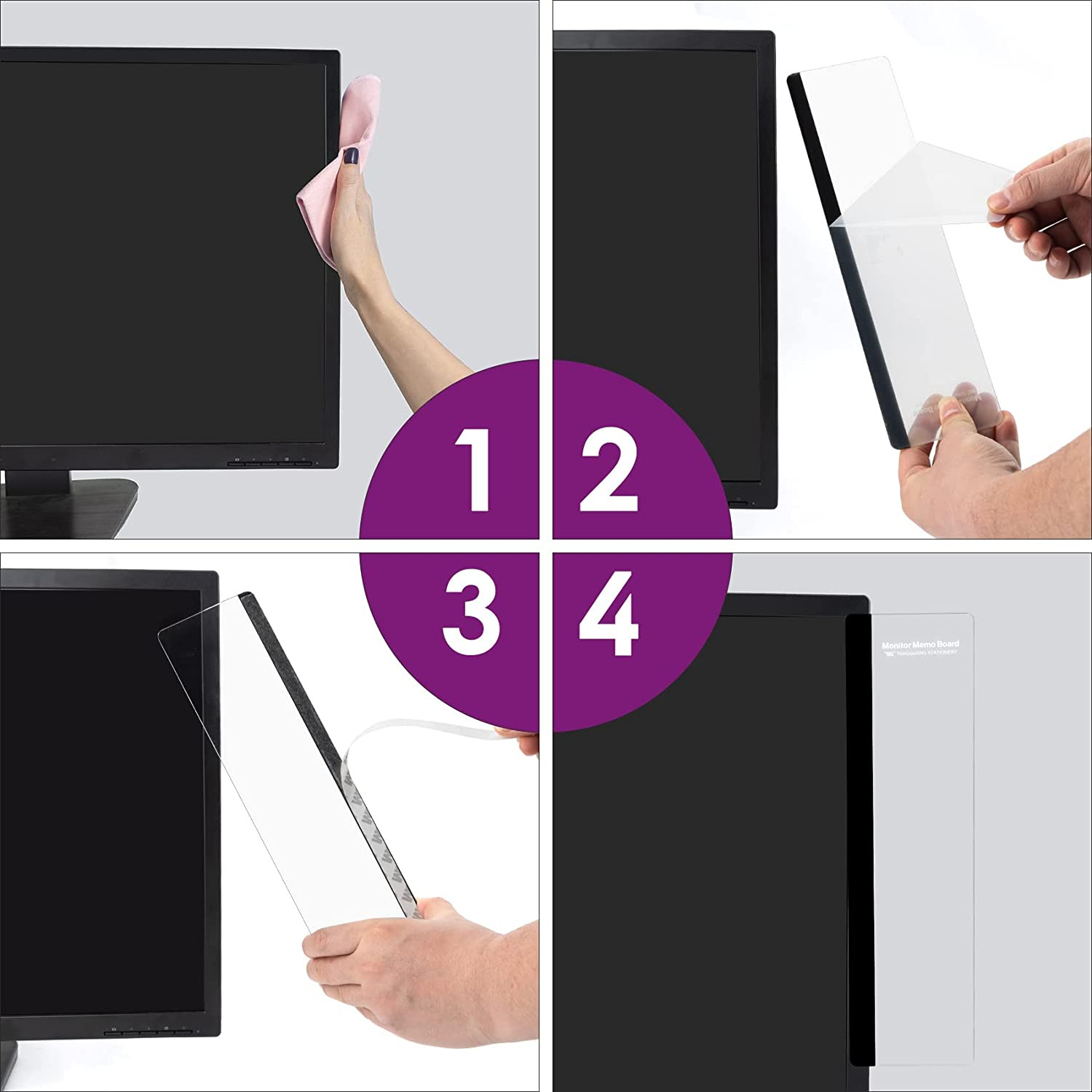Office Desk Accessories 2pcs Computer Monitor Memo Board Message Board Supplies