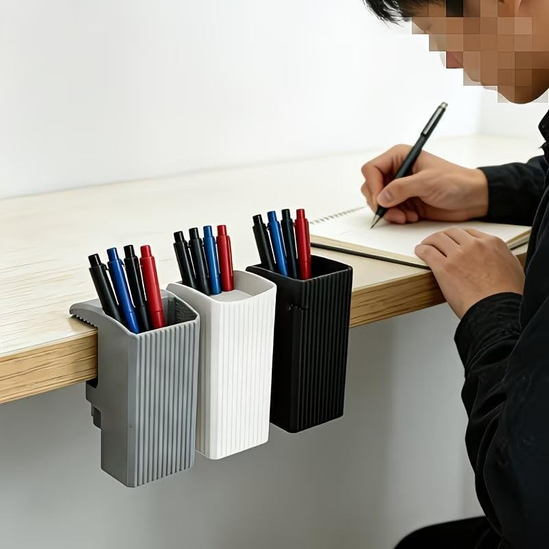 Self-Hanging Clip Pen Holder, Djustable Stationery Storage Organizer for Desk Of