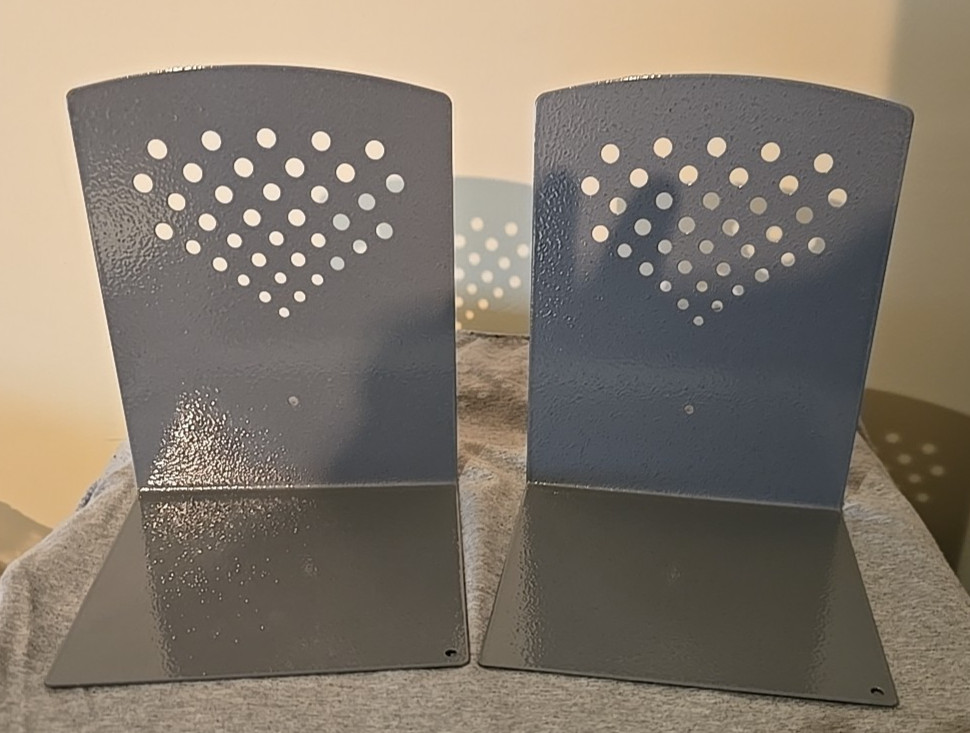 Safco Book Ends 31120GR 5 Lx5.5W x 7 H Glossy Metal Glossy Textured