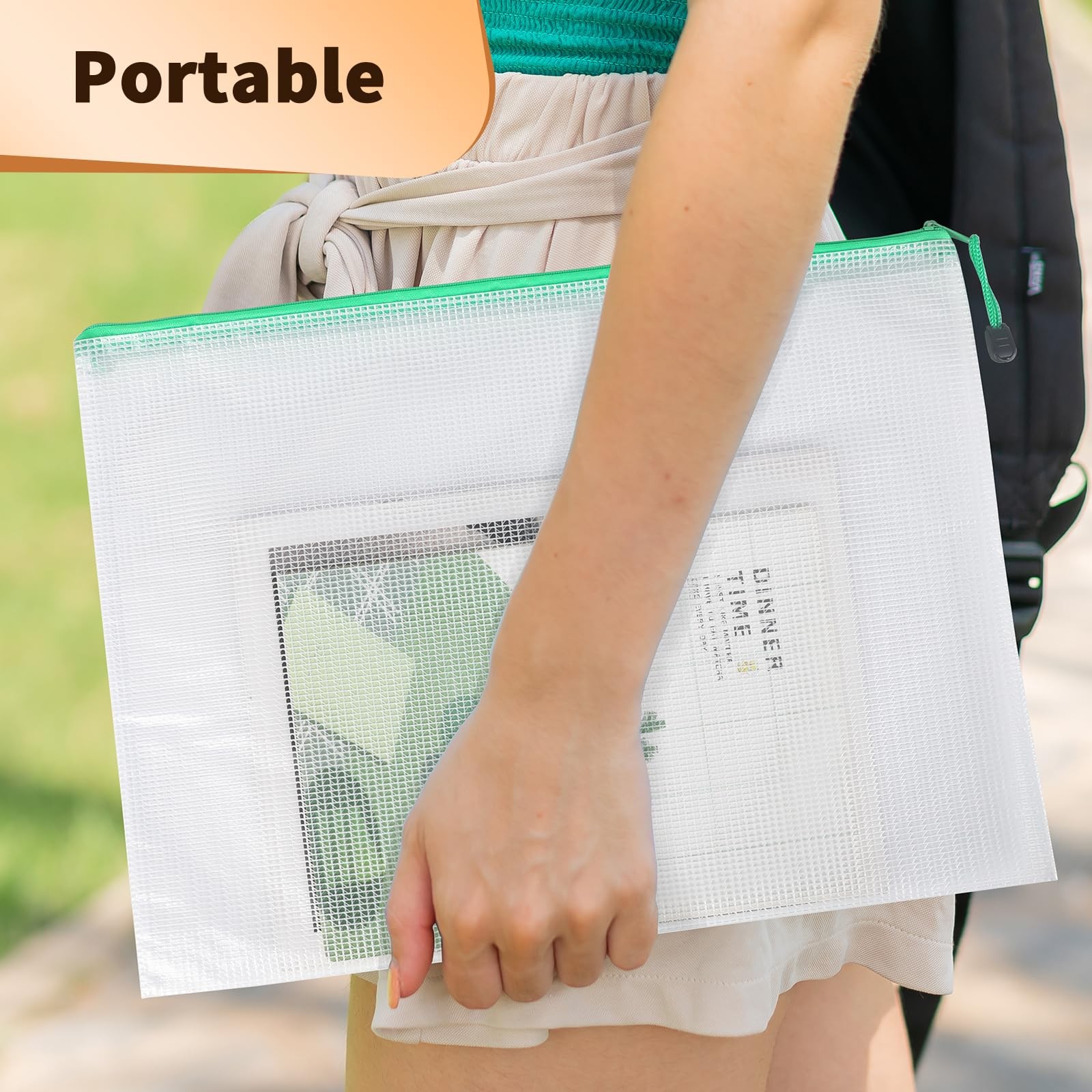 Zipper Mesh Document Pouches 18 Pack 6 Assorted Sizes 6 Colors Clear Bags