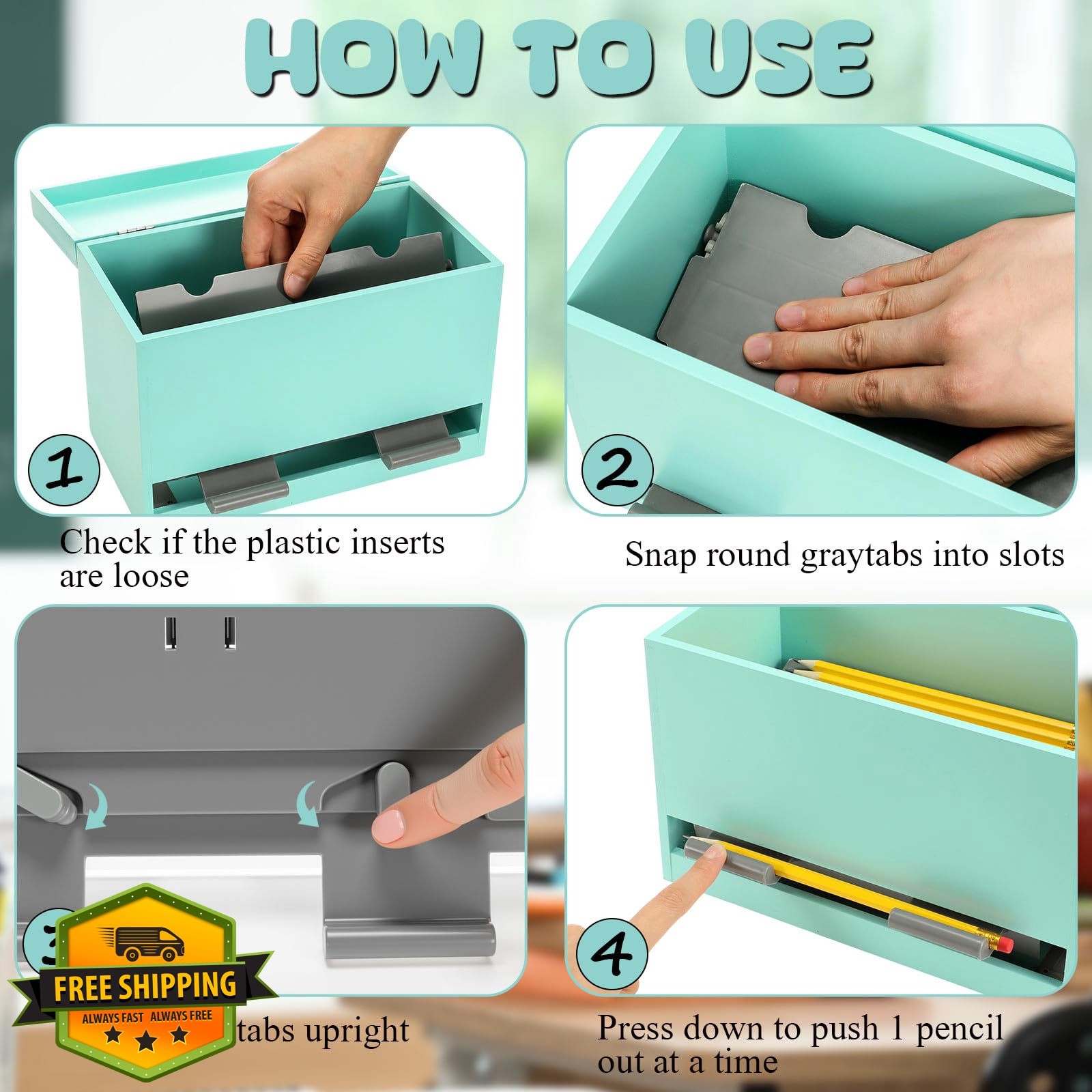 Yalikop 1 Pc Classic Green Pencil Dispenser