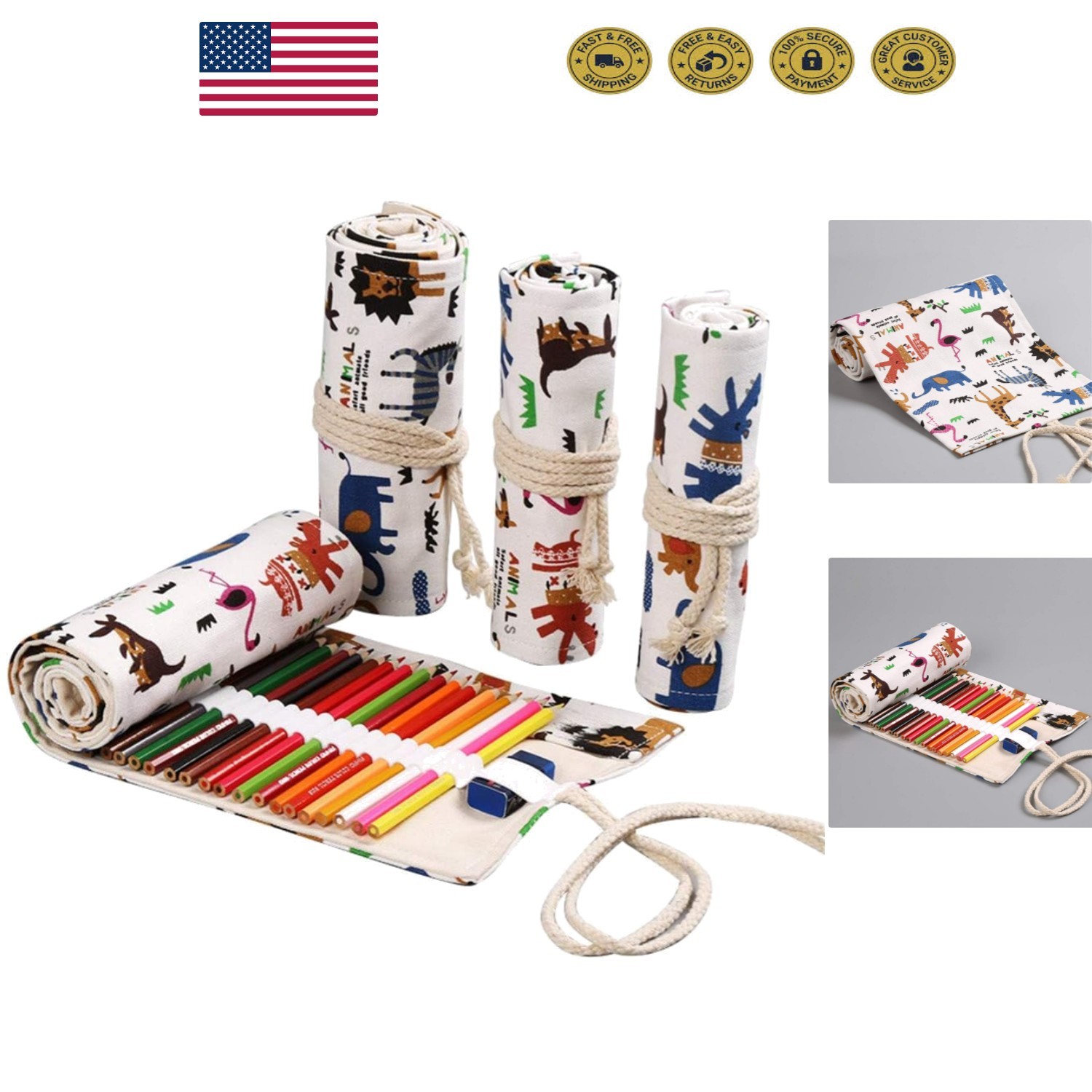 Stylish 48-Slot Colored Pencil Holder with Drawstring Closure – Travel Friendly