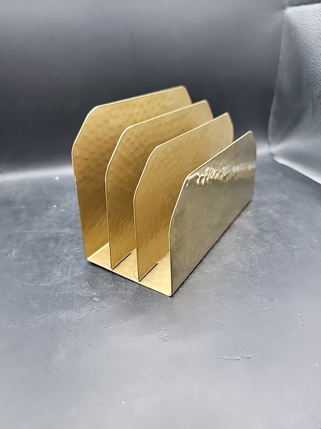 Nate Berkus Letter Bills Sorter Brass Hammered Metal Three Slots