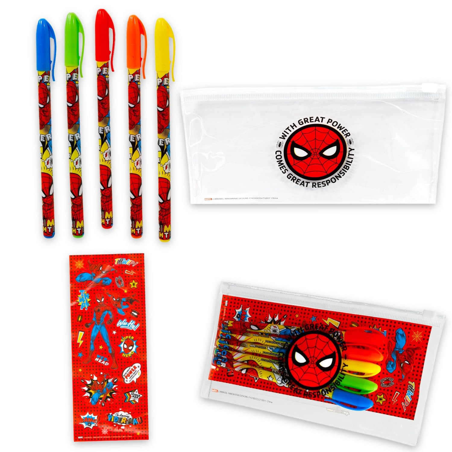 Spiderman Pencil Box Set – Marvel School Supplies Bundle with Pencil Case, Pe…