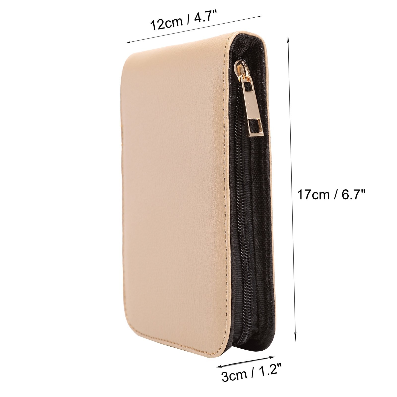 PU Leather Fountain Pen Case Roller Ball Pen Dispaly Holder Bag Pouch Beige 12