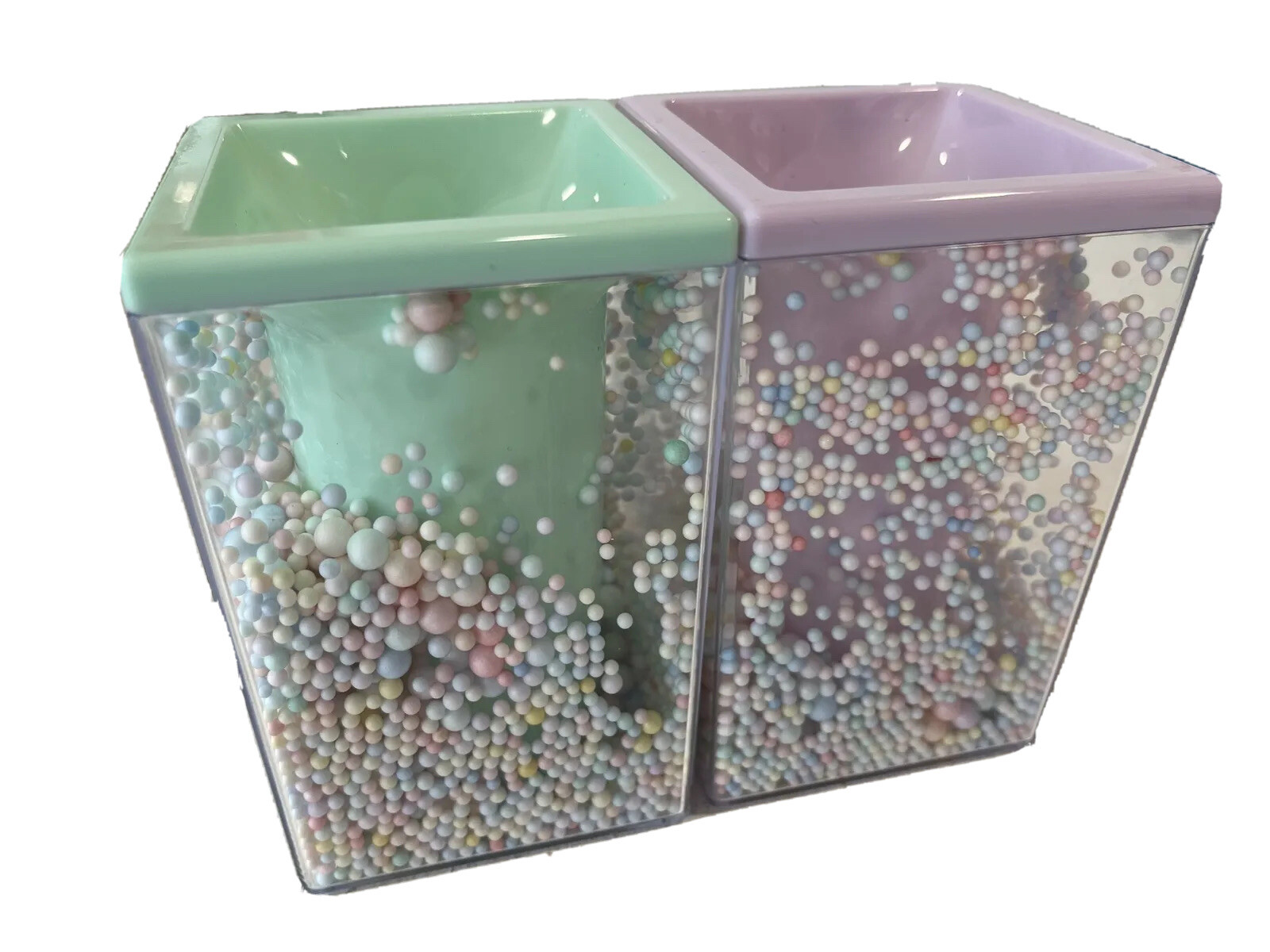 2Pcs Cute Pen Holder Bubble Pencil Cup Multi-Purpose Makeup Brush Storage Holder