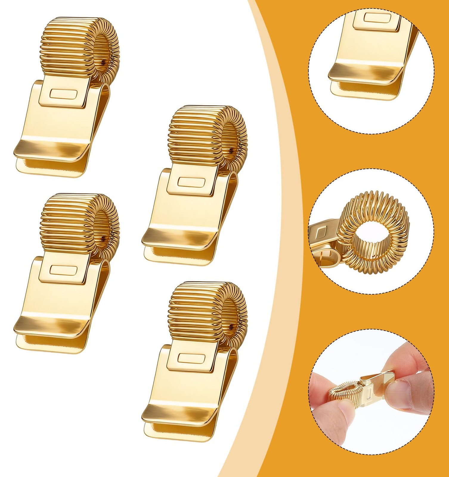 4 Pcs Pen Holder for Notebook, Gold Adjustable Metal Pen Clip for Journal Pen…