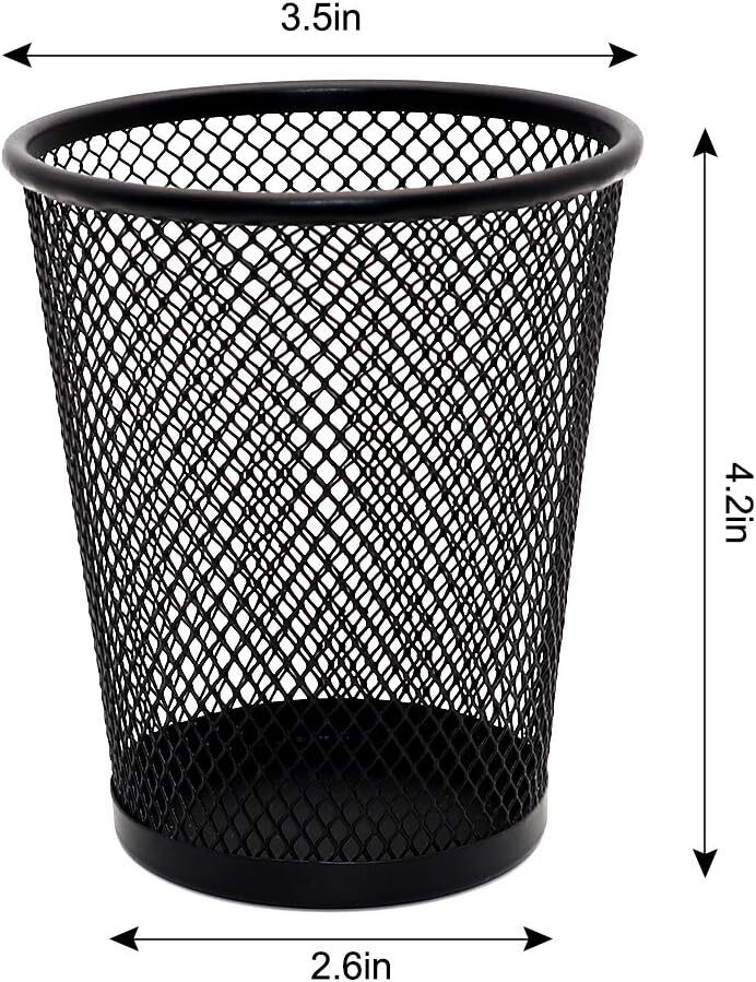 4 Pack Pen Holder Metal Mesh Pencil Holders round Shaped Pen Holders for Desk Of